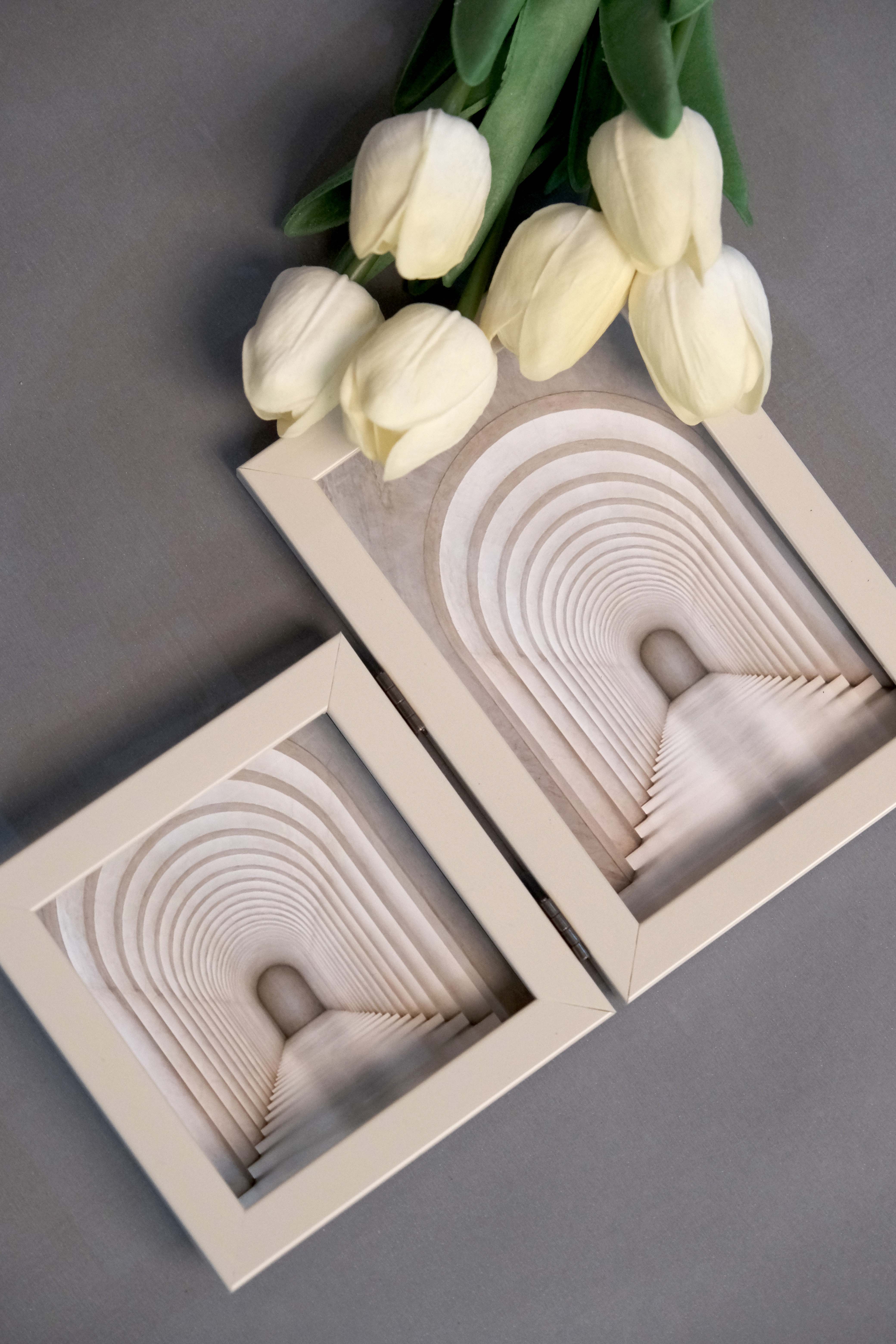 KEMİK RENGİ ÇİFTLİ ÇERÇEVE 10X10 CM 10X15 CM