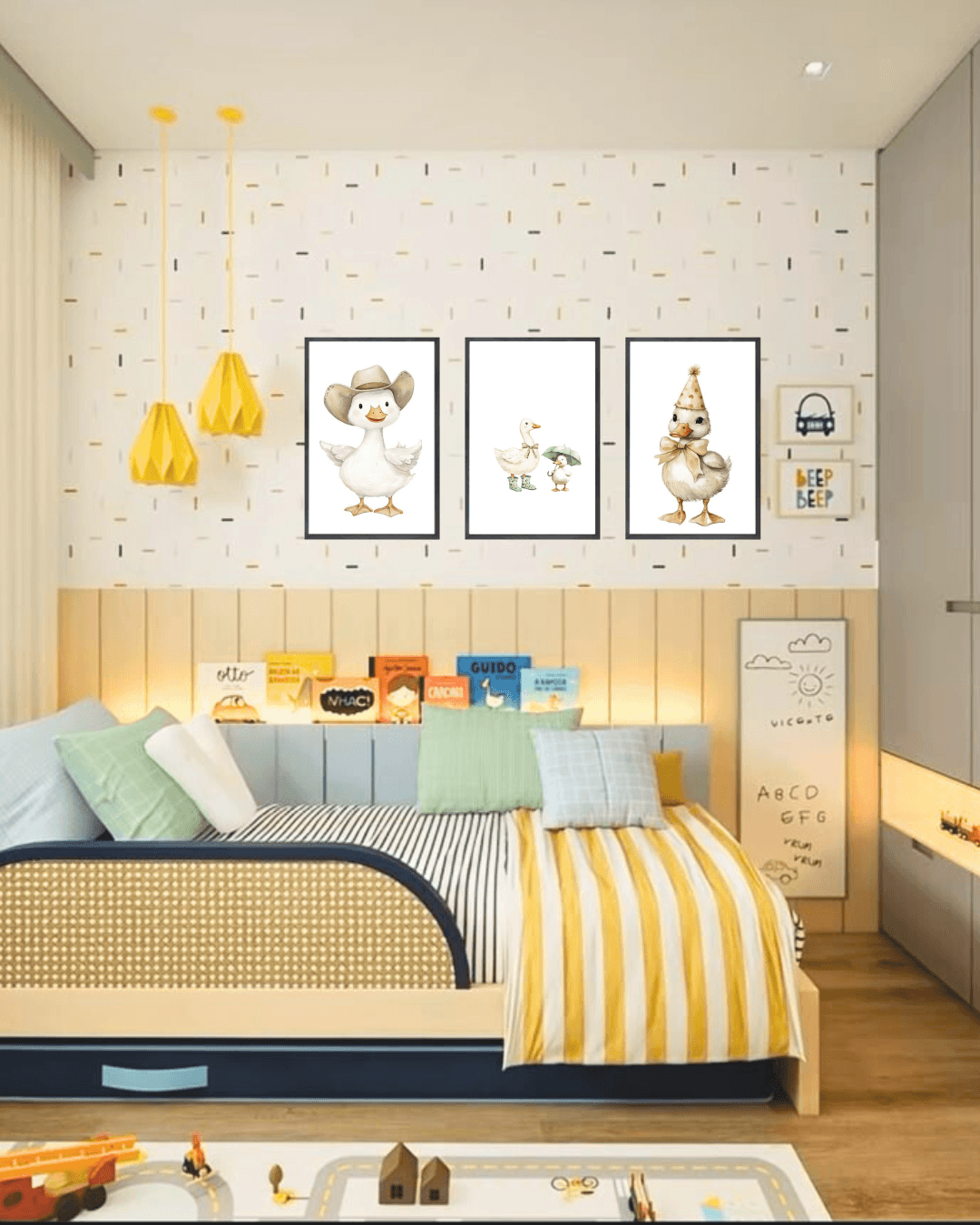 30x40 3lü Çerçeveli Çocuk Odası Duvar Dekoru