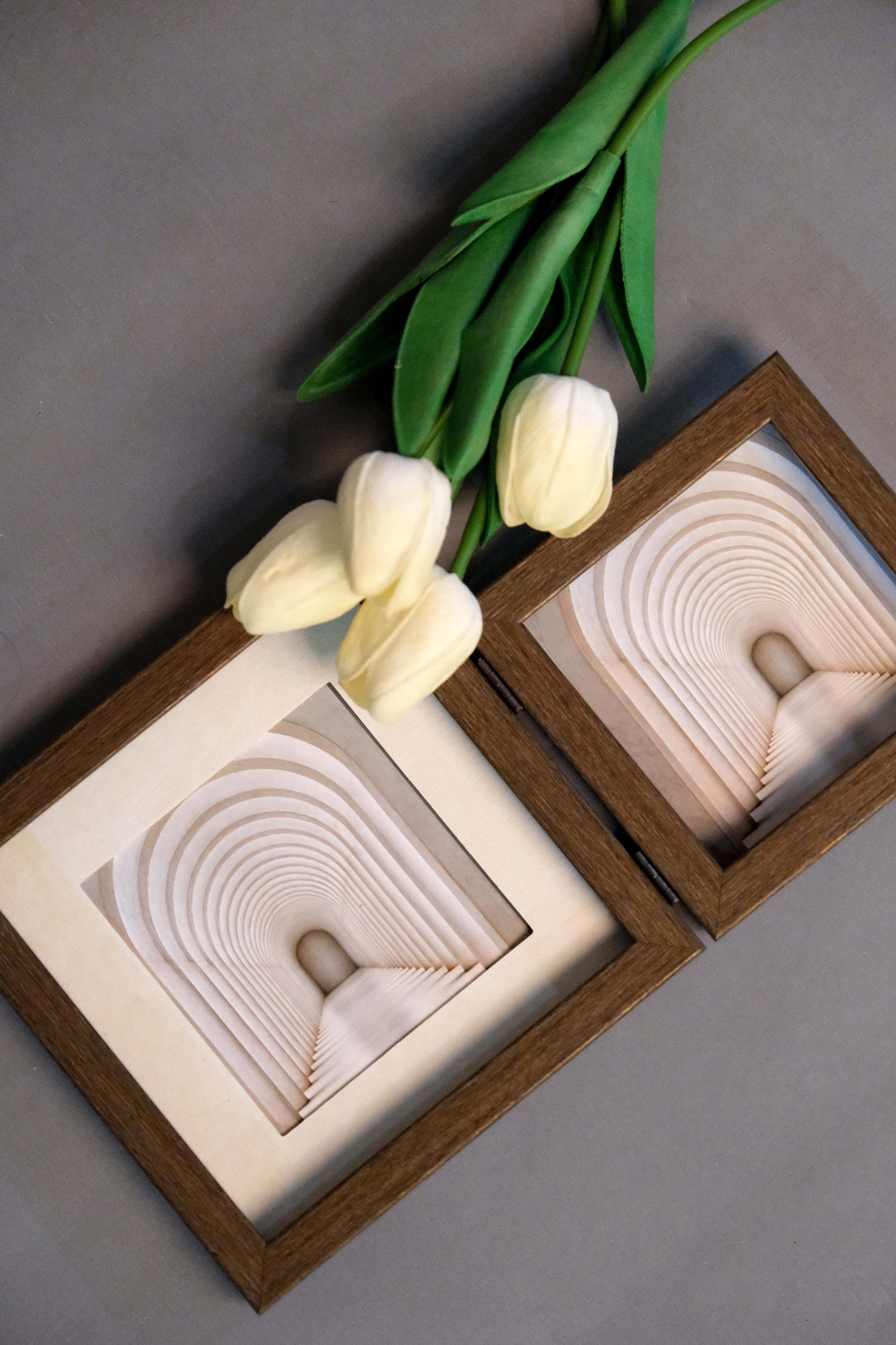 KAHVERENGİ ÇİFTLİ ÇERÇEVE 15X15 CM 10X10 CM
