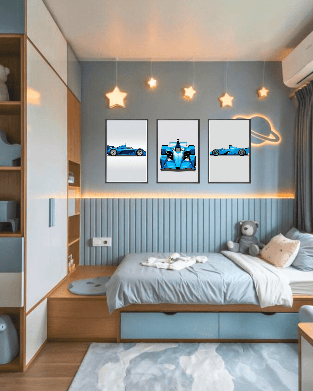 30x40 3lü Çerçeveli Çocuk Odası Duvar Dekoru