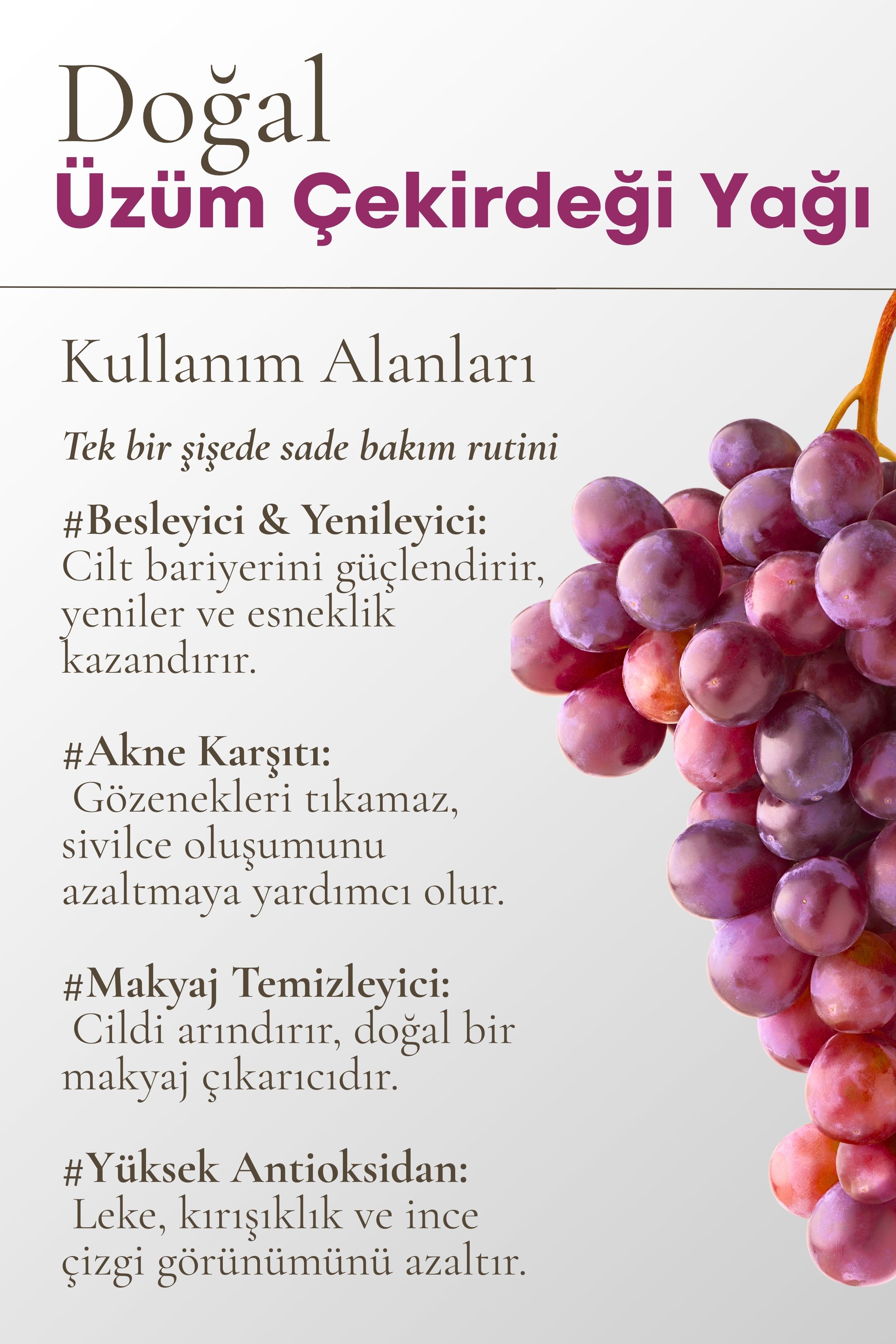 Üzüm Çekirdegi Yağı Soğuk Sıkım % 100 Saf