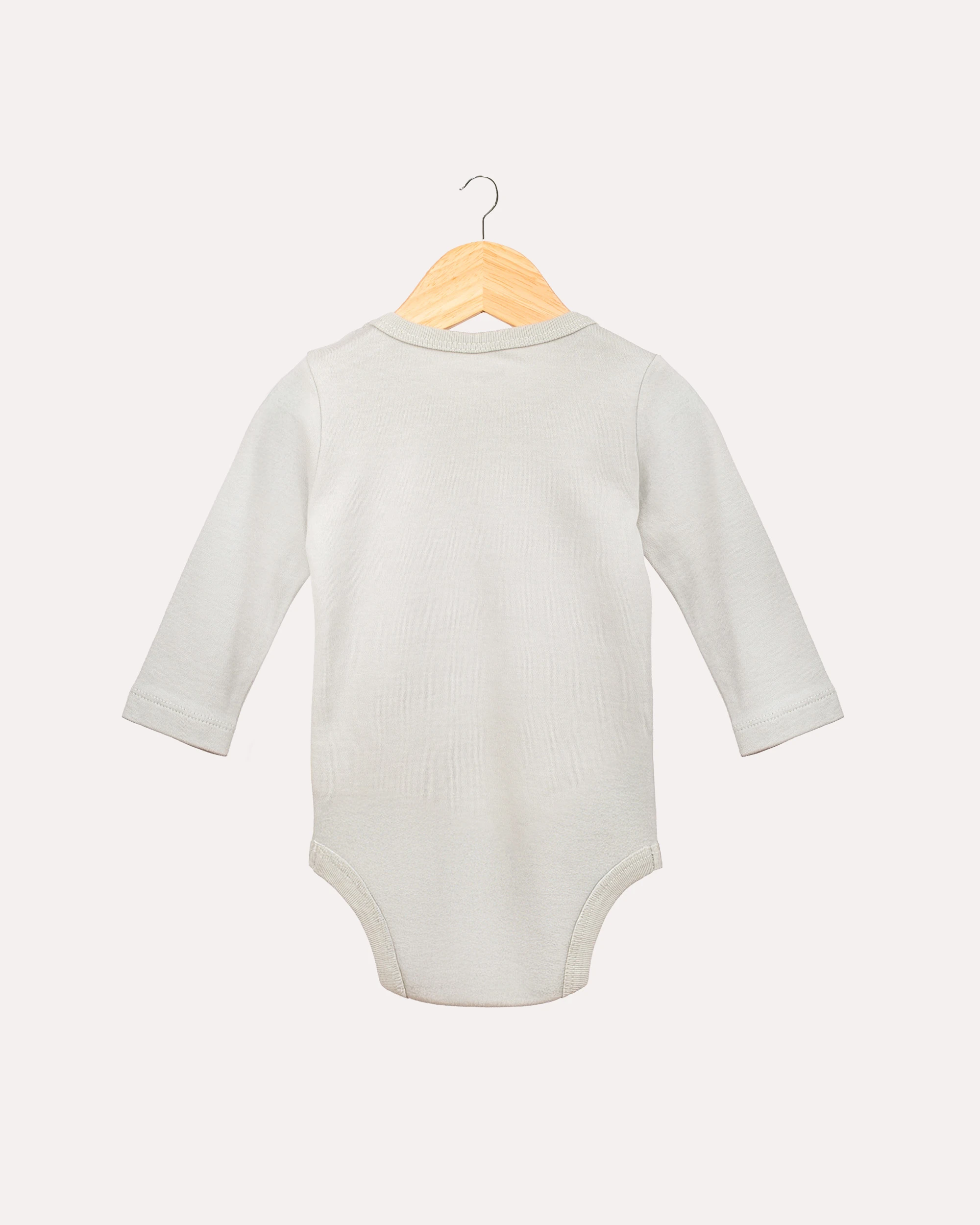 %100 Organik Pamuk GOTS Sertifikalı Uzun Kollu Teddy Desenli Bebek Body/Zıbın - Mint