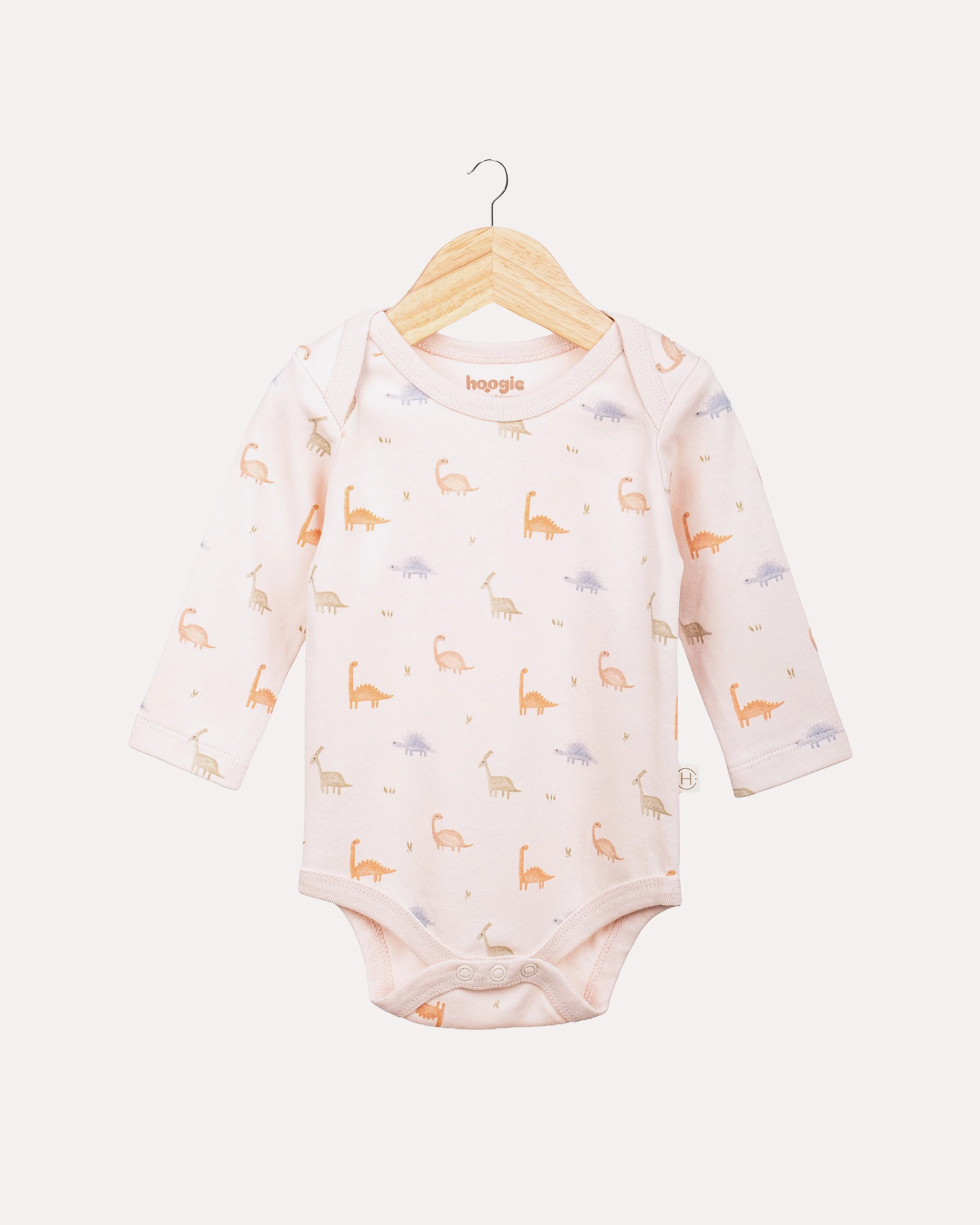 2li Alt -Üst Dinozor Desenli Takım - Pudra & Ekru