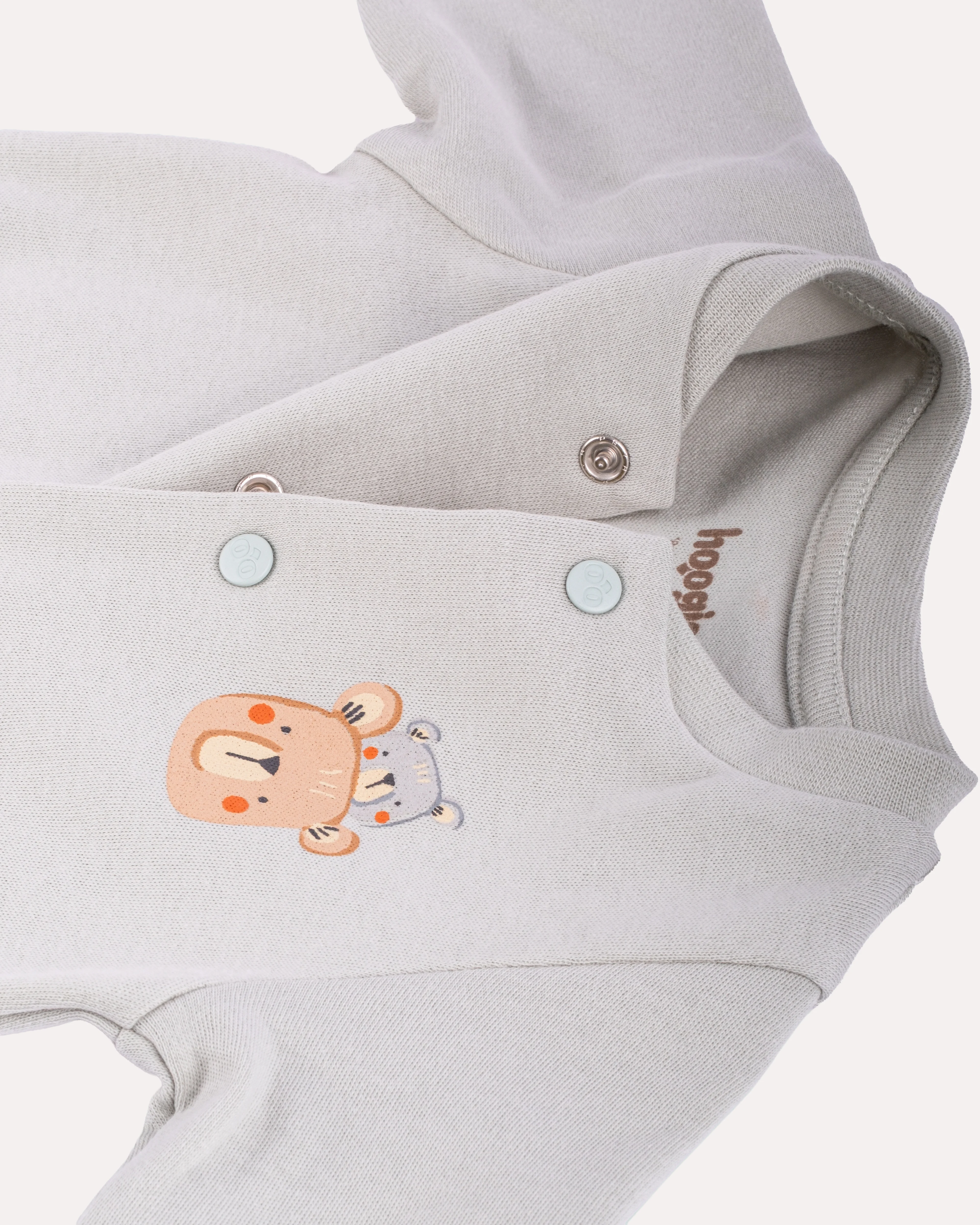 2'li Patikli Çıtçıtlı Teddy Bebek & Yenidoğan Tulum Seti - Ekru & Mint