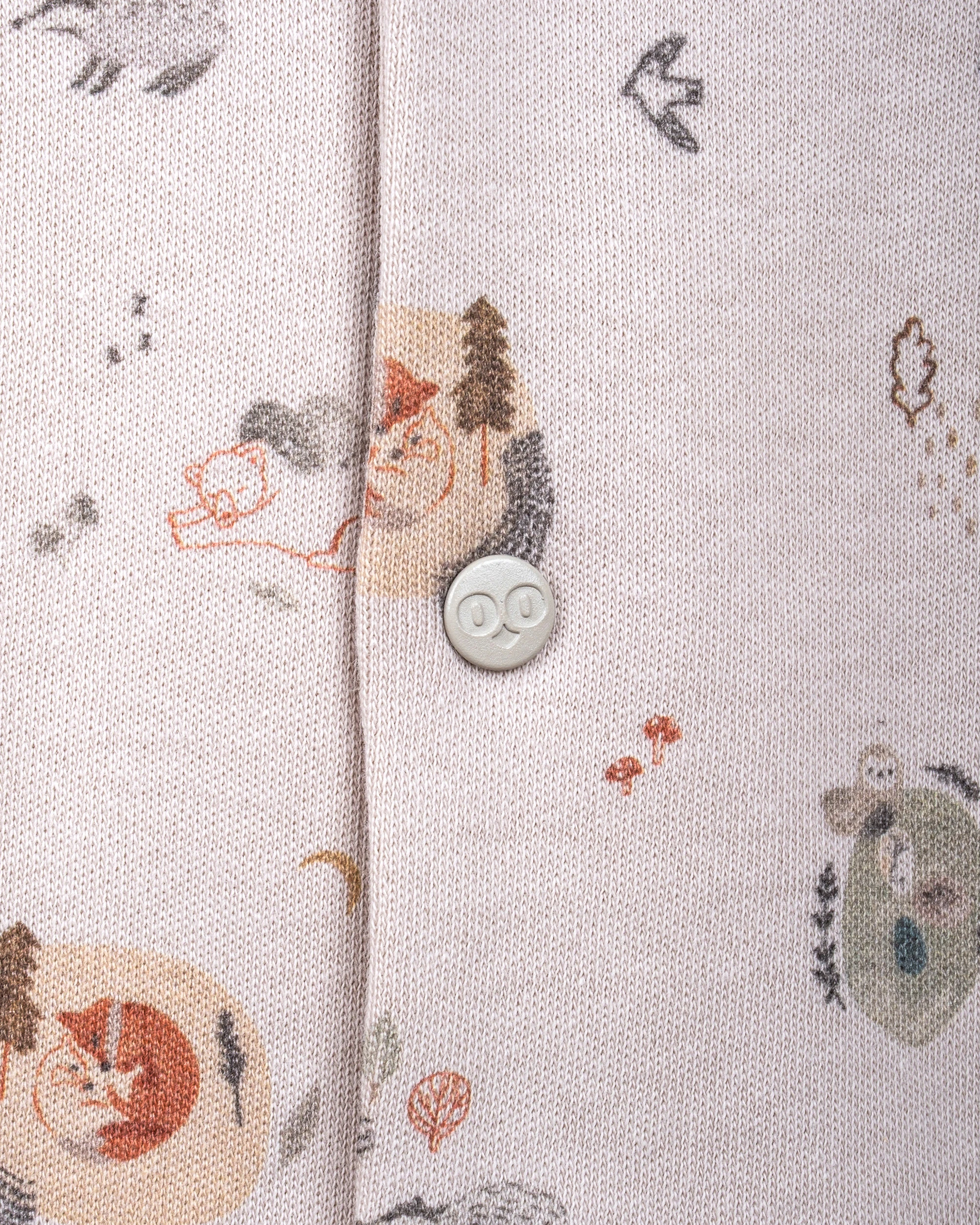 2'li Patikli Çıtçıtlı Orman Desenli Bebek & Yenidoğan Tulum - Taş Rengi