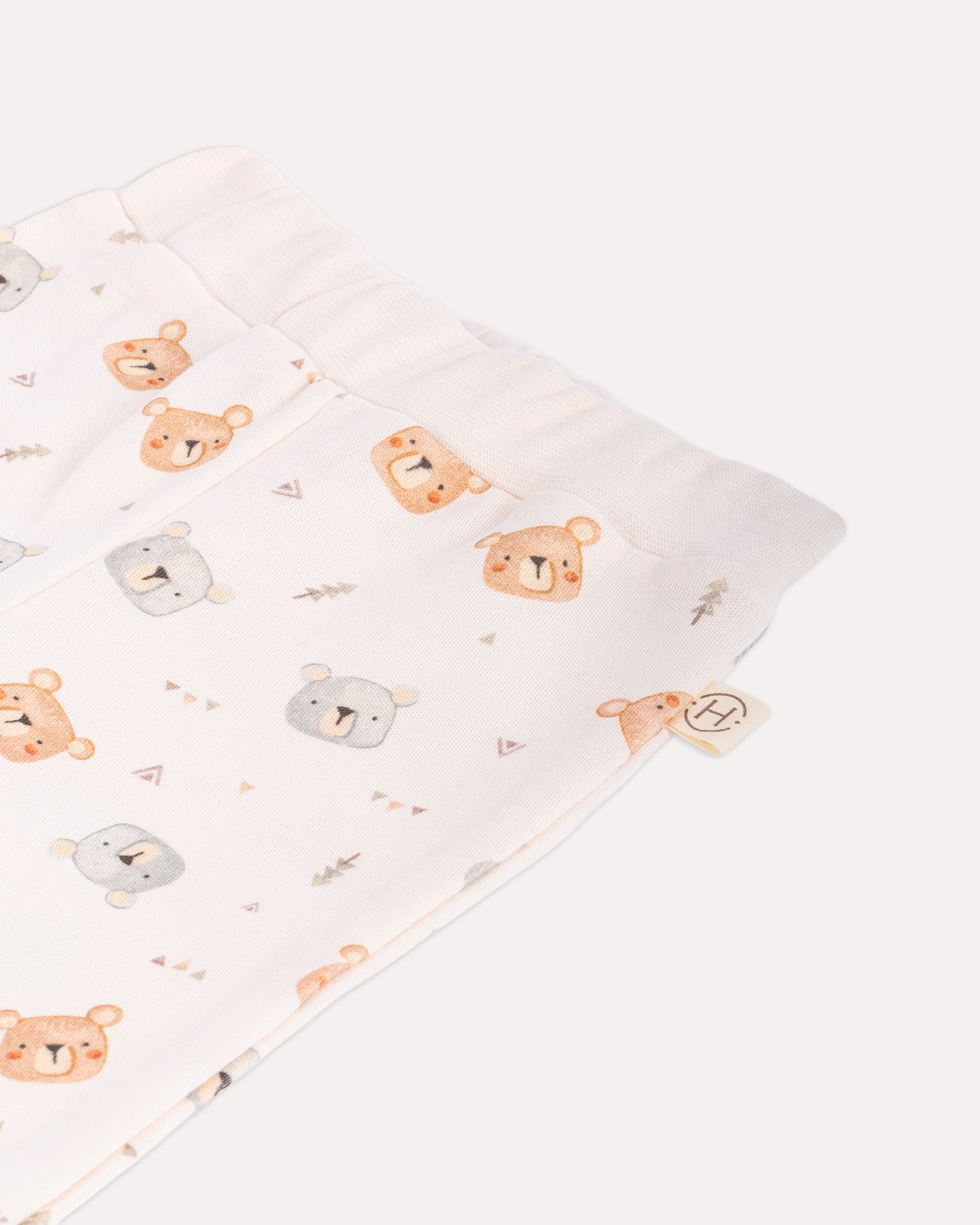 2'li Alt -Üst Teddy Desenli Takım - Ekru & Mint