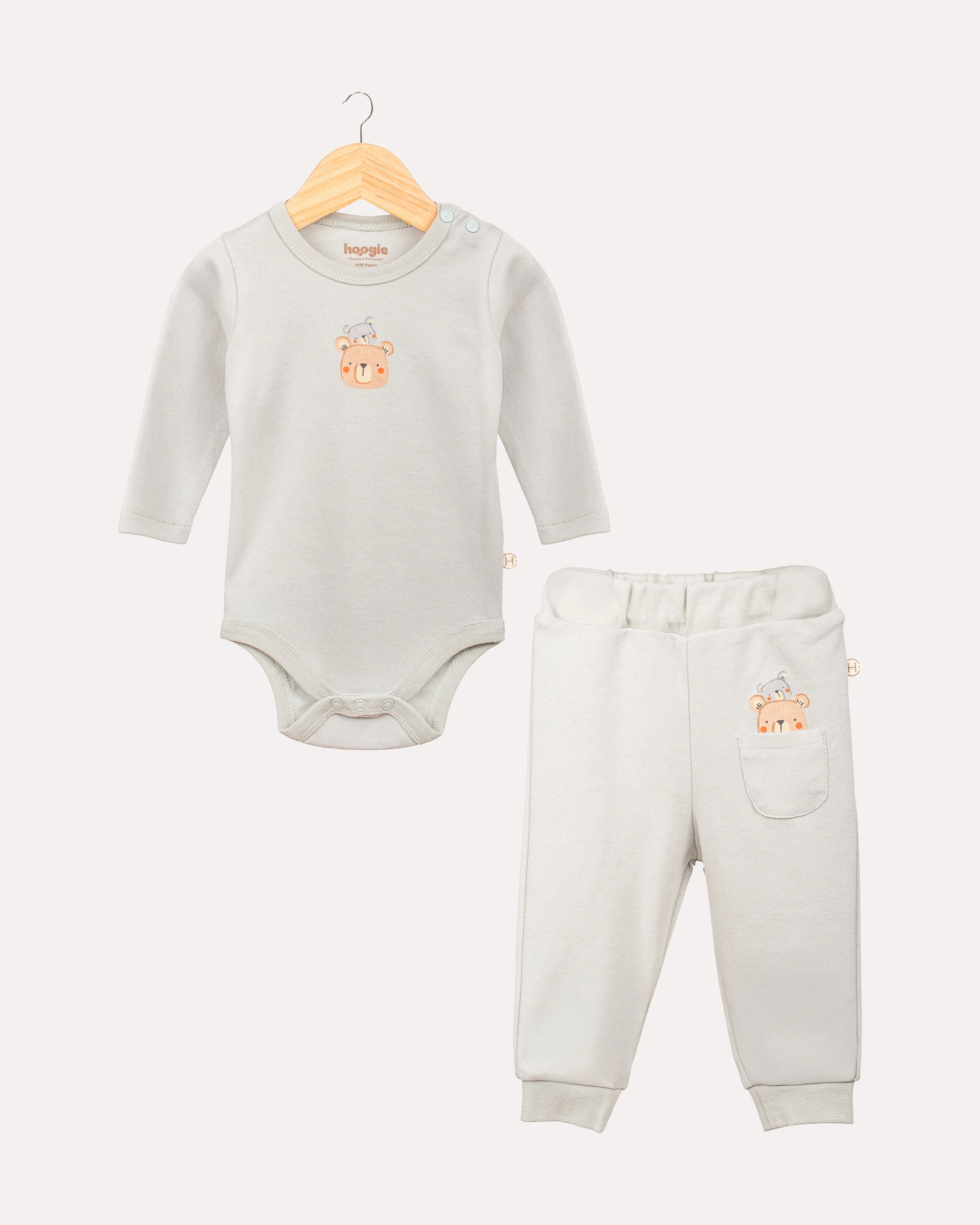 2'li Alt -Üst Teddy Desenli Takım - Mint image