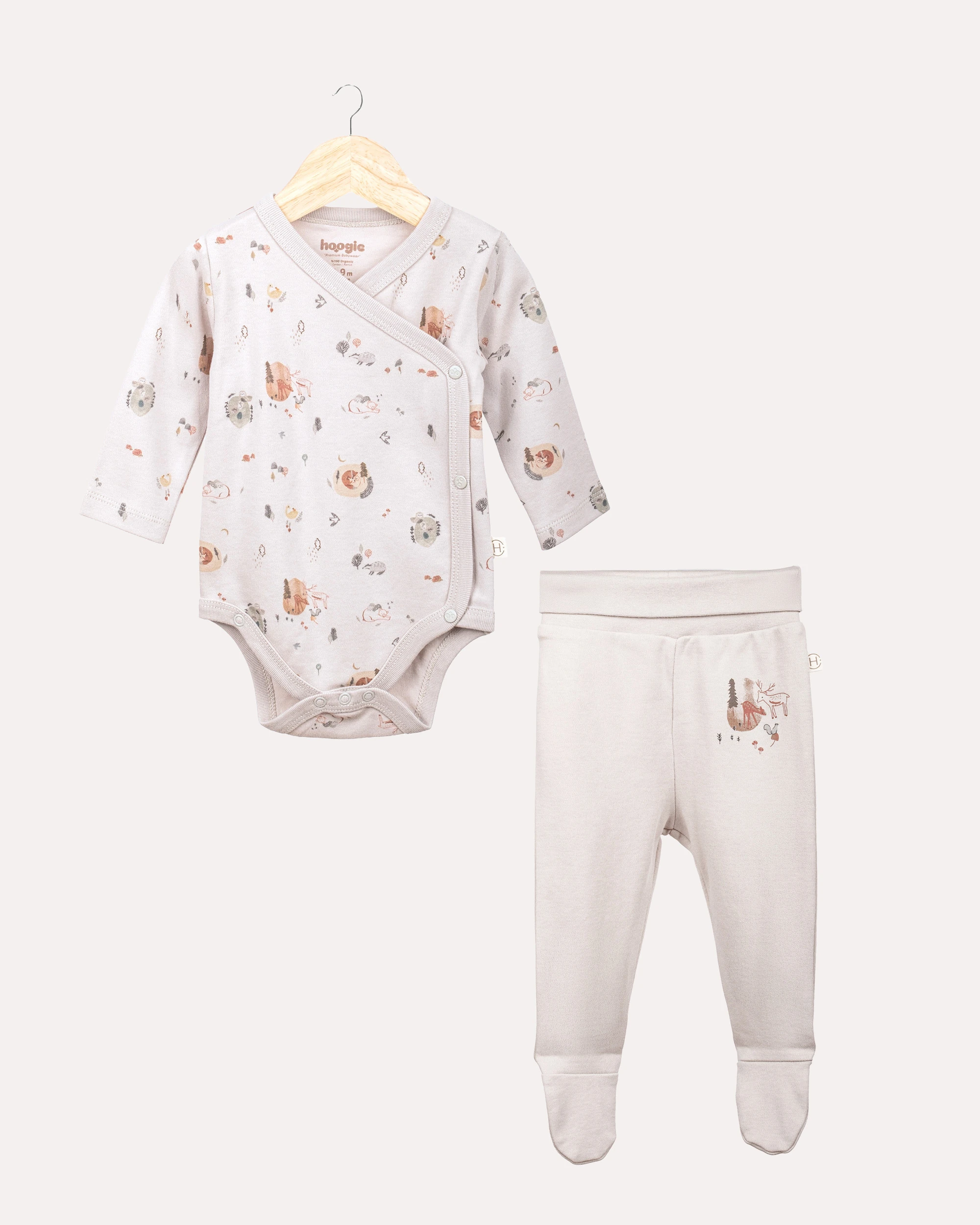 2'li Alt -Üst Forest Desenli Takım - Taş Rengi image