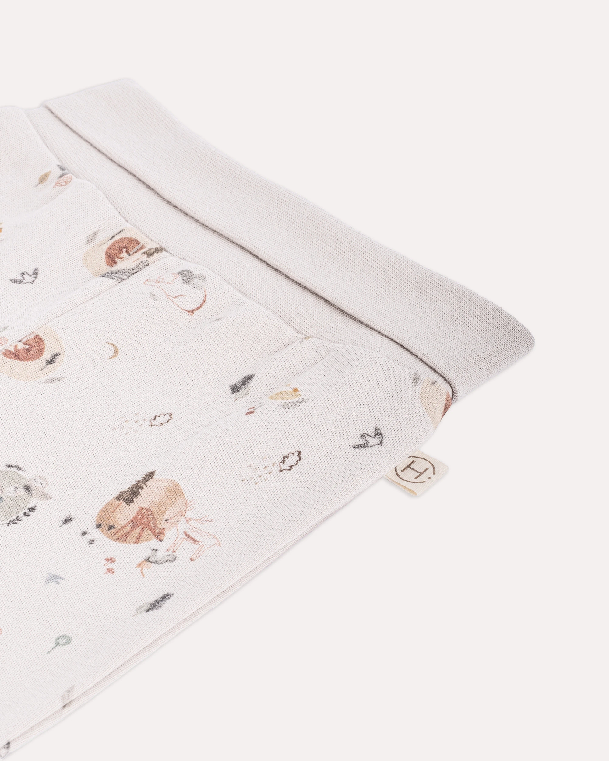 2’li Patikli Orman Desenli Bebek Pantolon - Taş Rengi