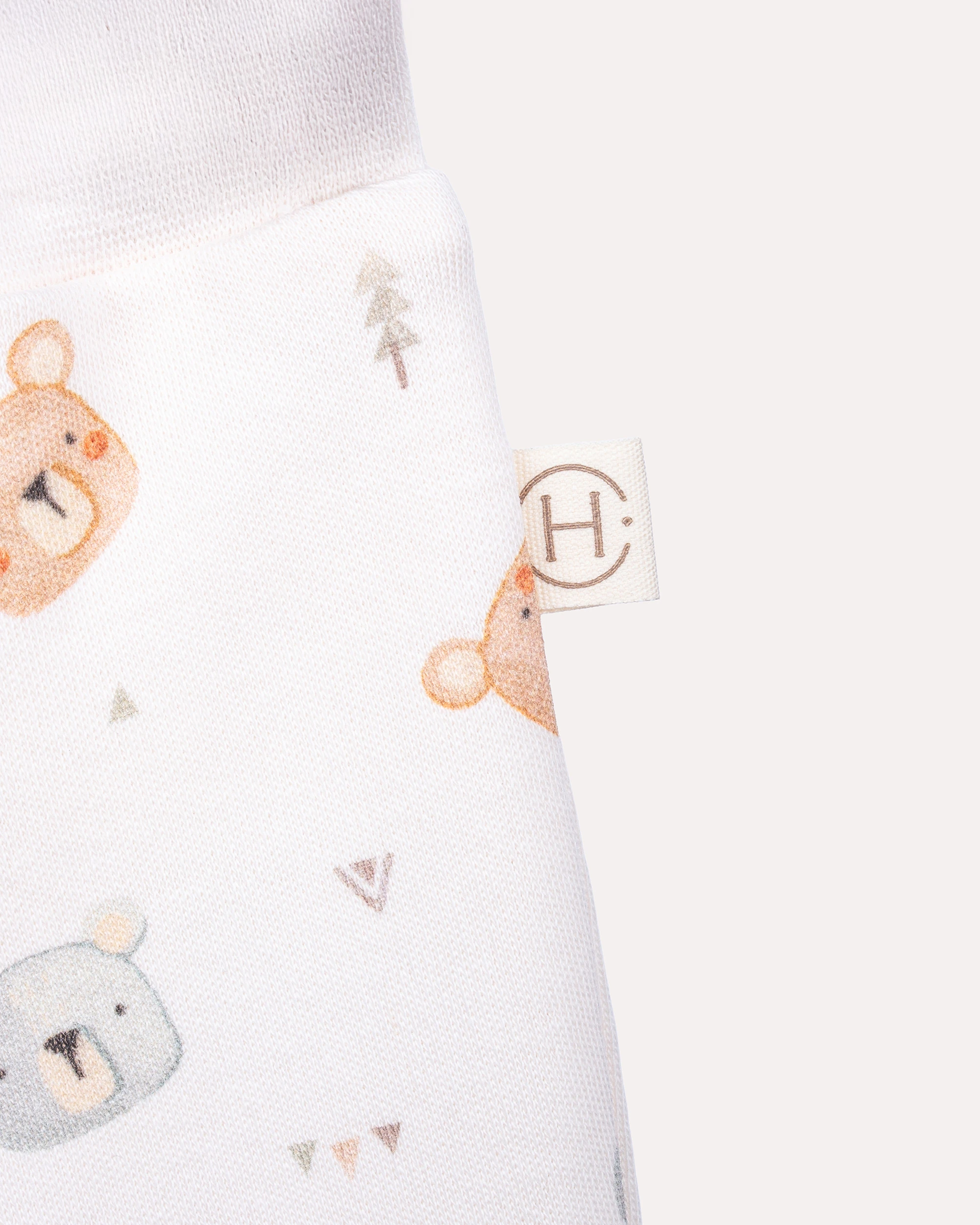 2'li Alt -Üst Teddy Desenli Takım - Ekru