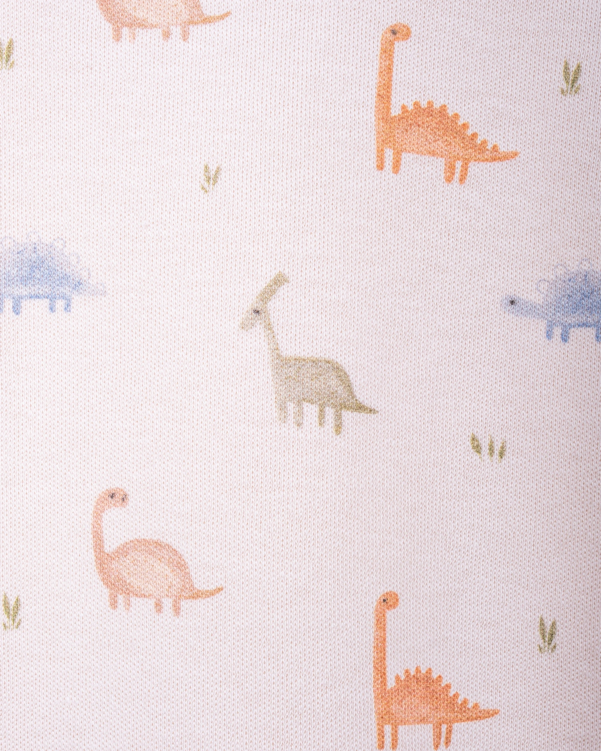 2’li Uzun Kollu Dinozor Desenli Bebek Body/Zıbın - Ekru & Pudra