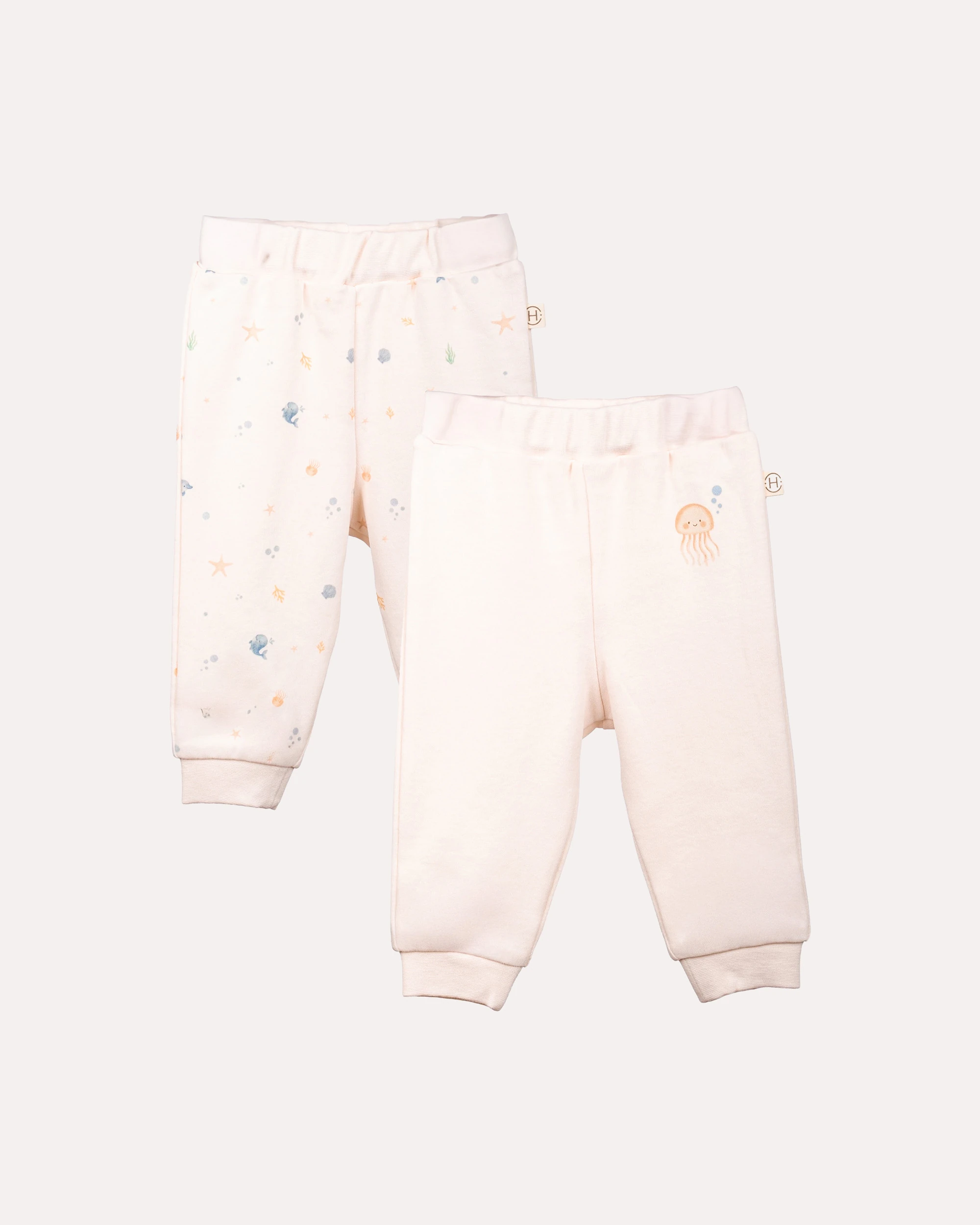 2’li Octopus Desenli Bebek Pantolon - Ekru image