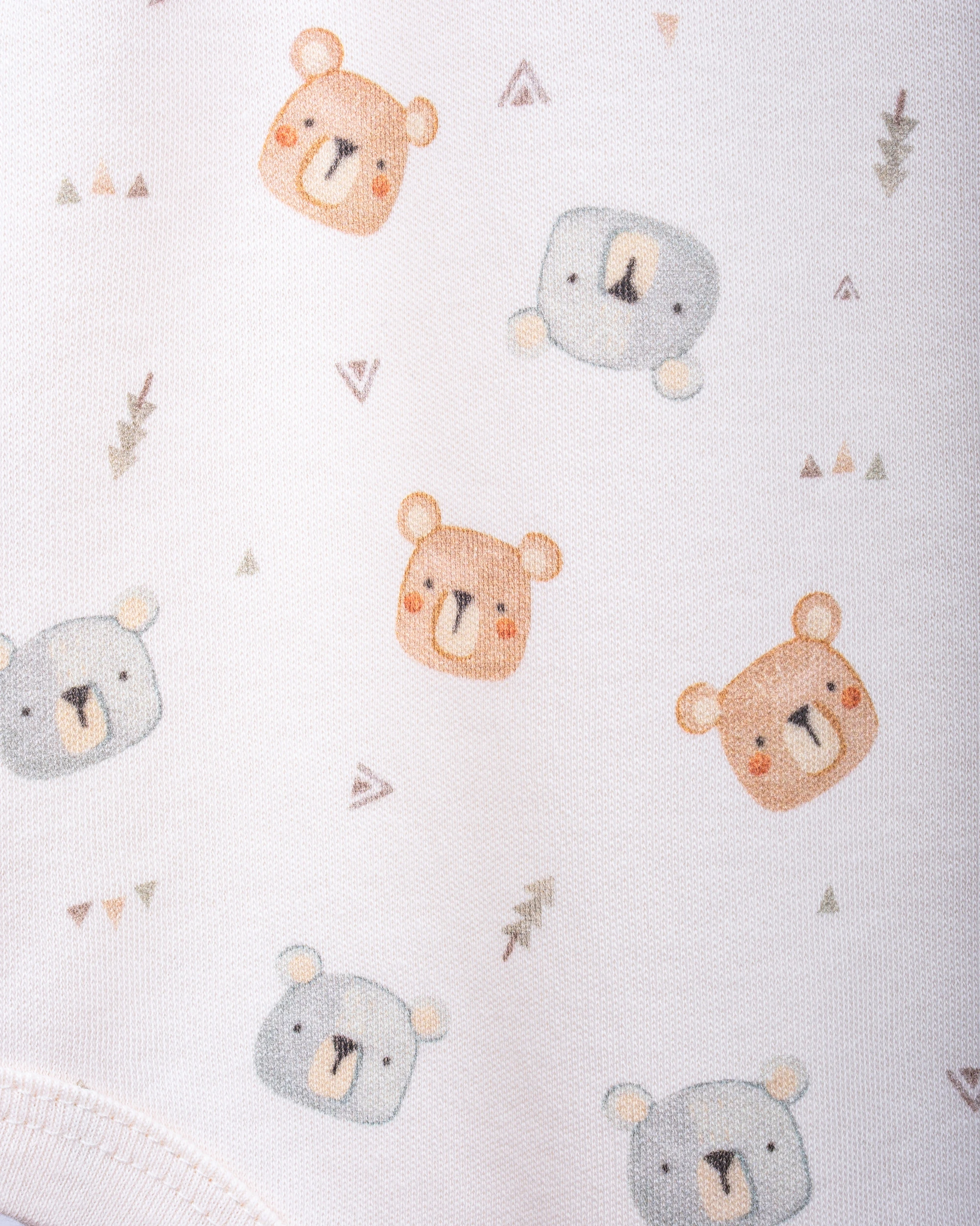 2’li Kısa Kollu Teddy Desenli Bebek Body/Zıbın Seti  - Ekru & Mint