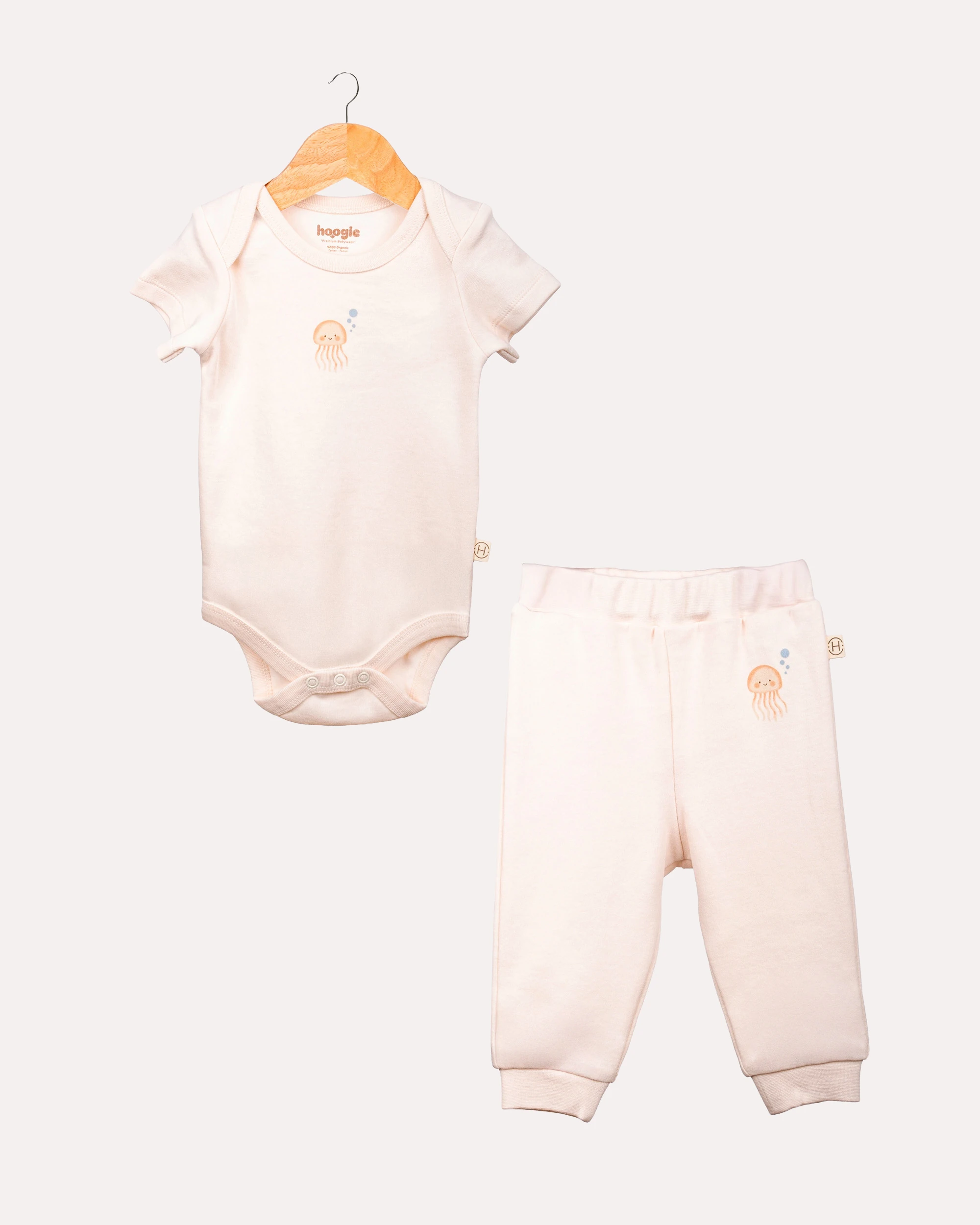 2li Alt -Üst Ocean Desenli Takım - Ekru image