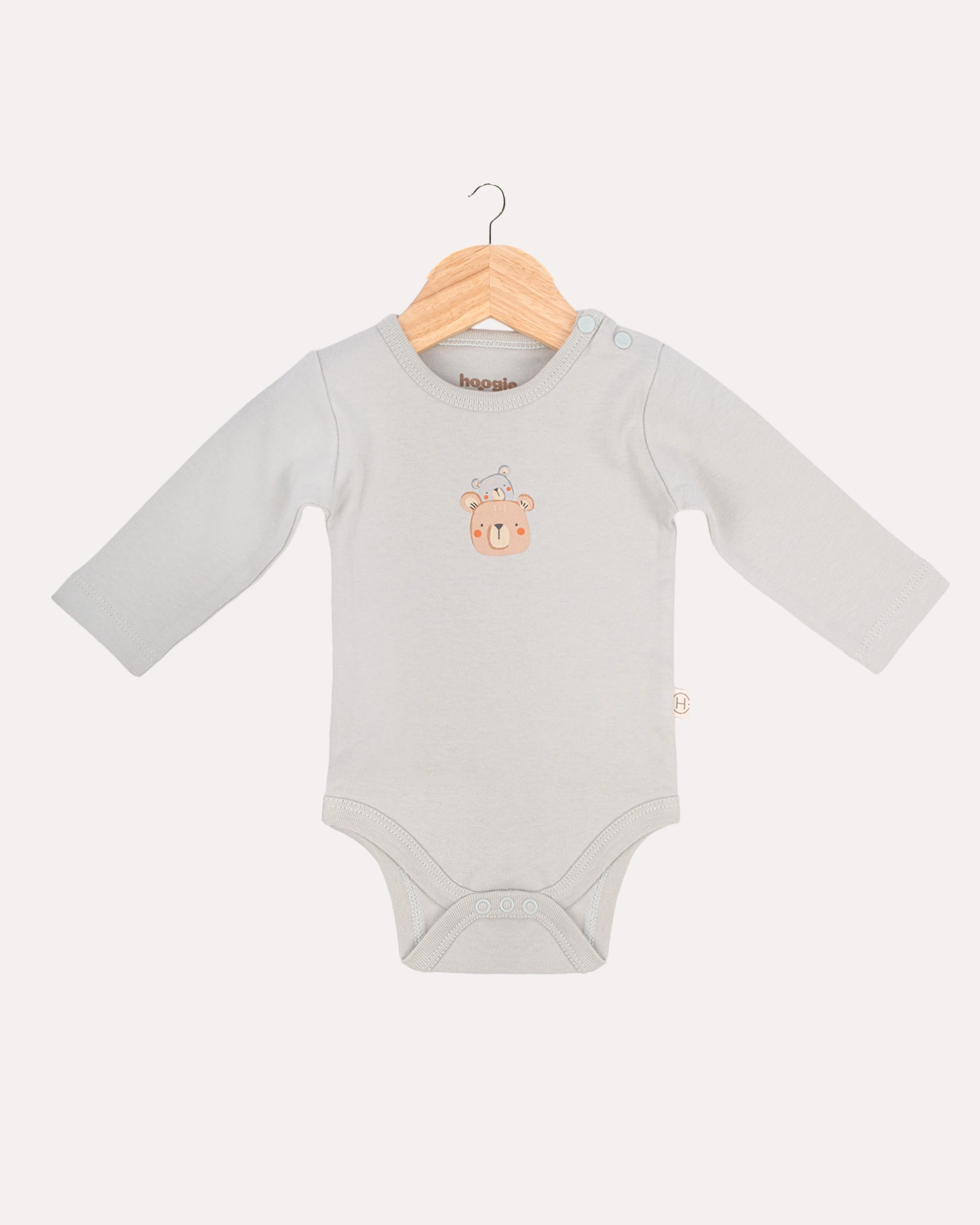 %100 Organik Pamuk GOTS Sertifikalı 3’lü Keseli Ayıcık Yenidoğan Hastane Çıkışı Set - Ekru / Mint