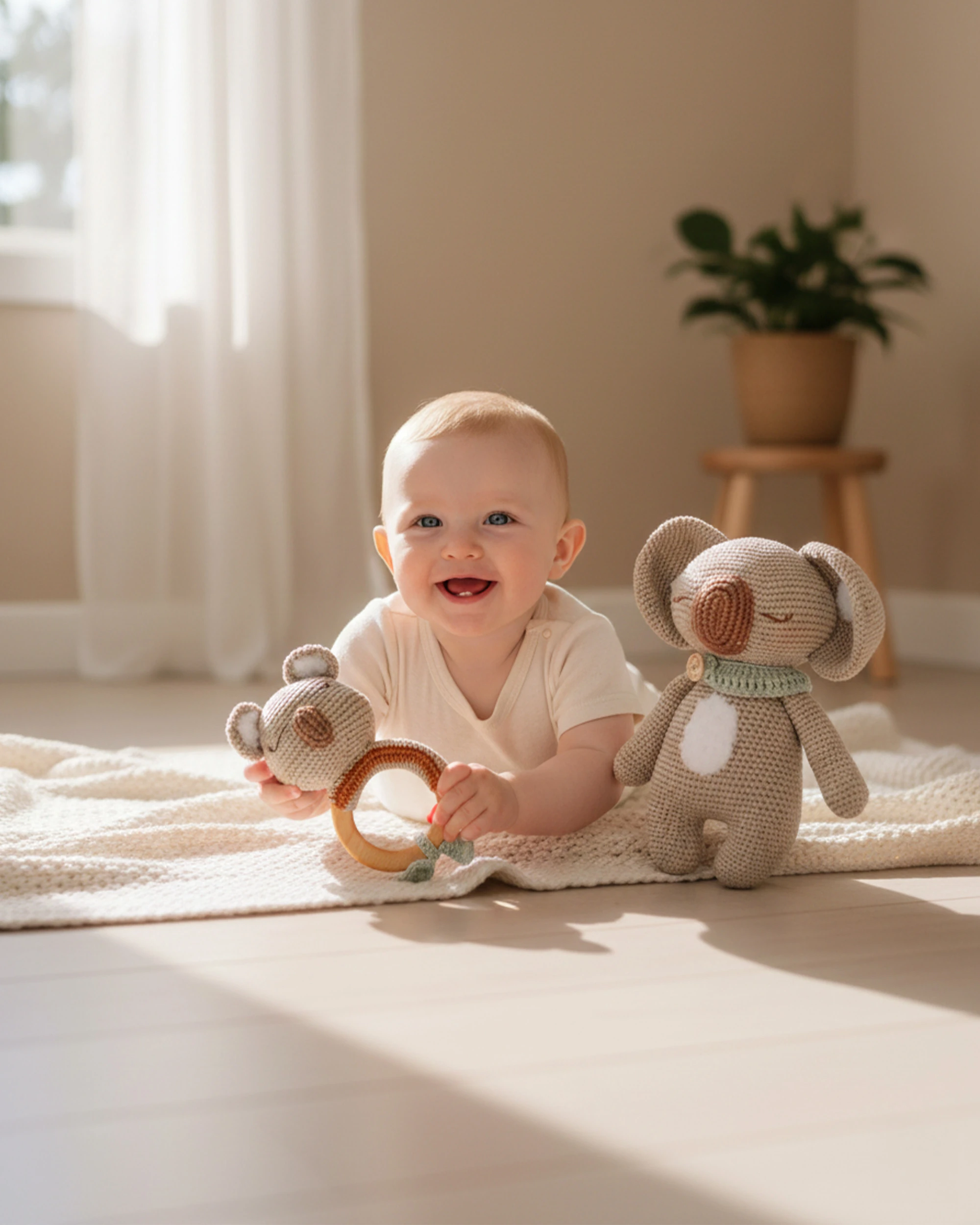 Hugsy Koala Amigurimi Oyuncak & Çıngırak Seti