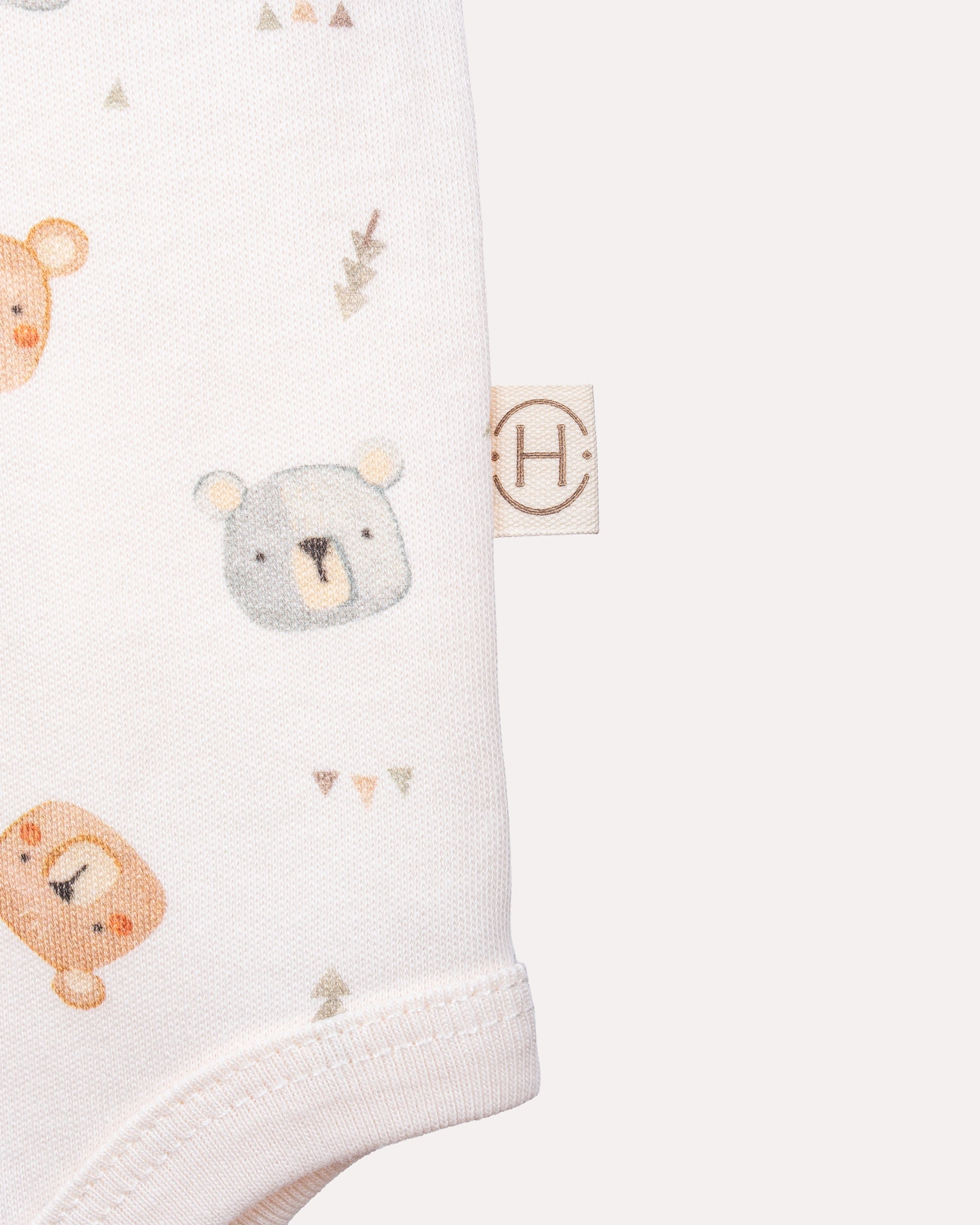 2’li Kısa Kollu Teddy Desenli Bebek Body/Zıbın Seti  - Ekru & Mint