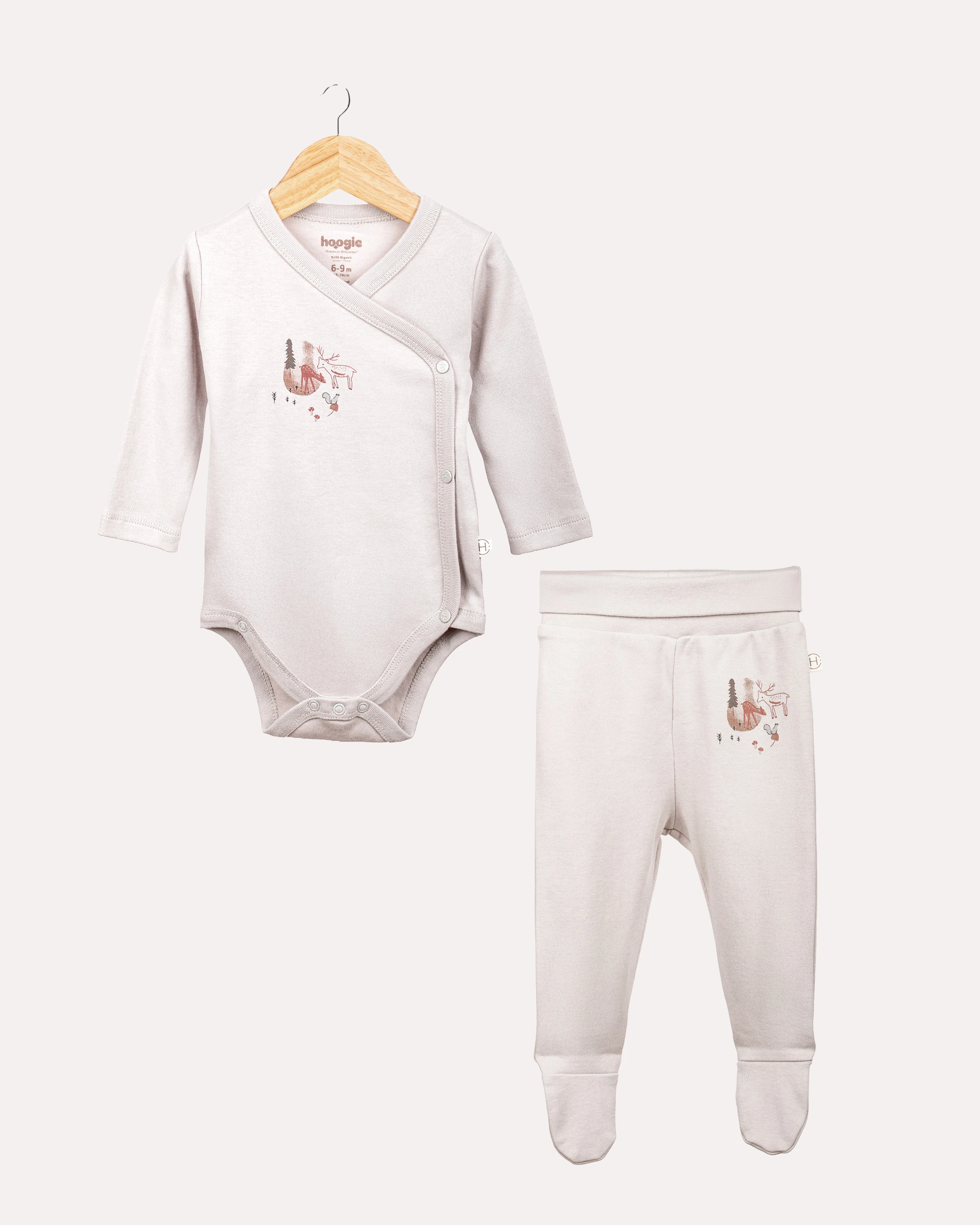 2'li Alt -Üst Forest Desenli Takım - Taş Rengi image