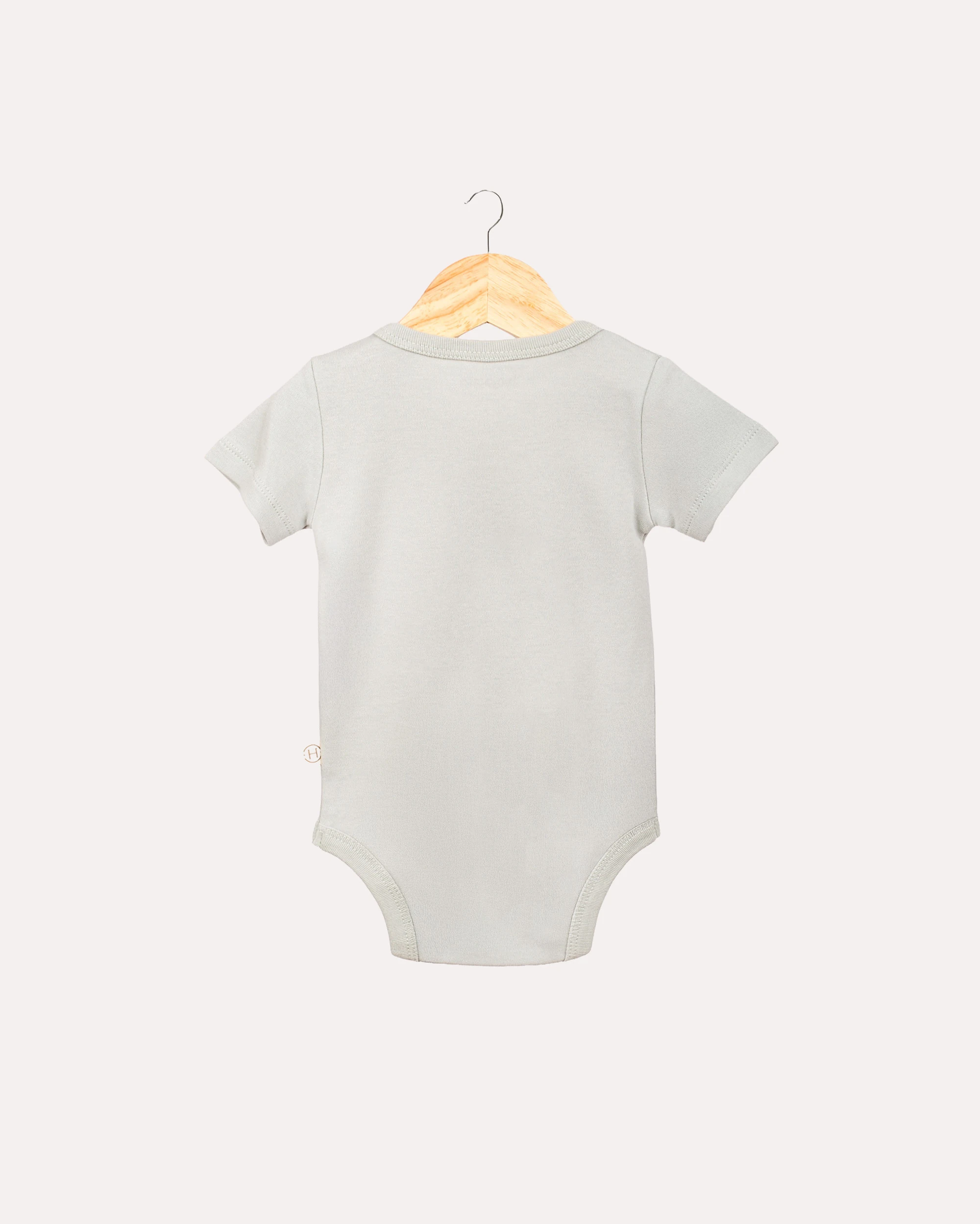 %100 Organik Pamuk GOTS Sertifikalı Kısa Kollu Teddy Desenli Bebek & Yenidoğan Body - Mint