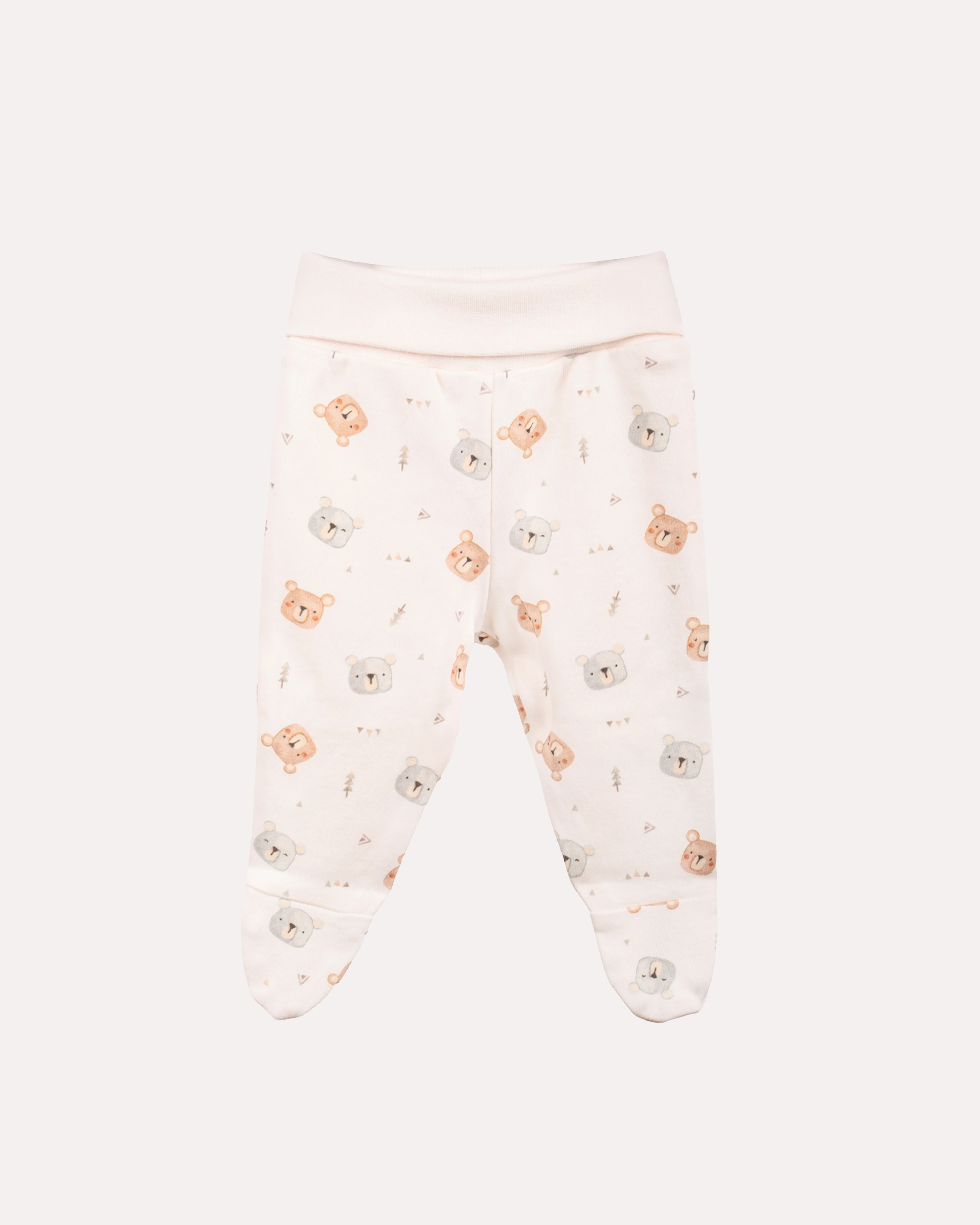 %100 Organik Pamuk GOTS Sertifikalı 3’lü Keseli Ayıcık Yenidoğan Hastane Çıkışı Set - Ekru / Mint