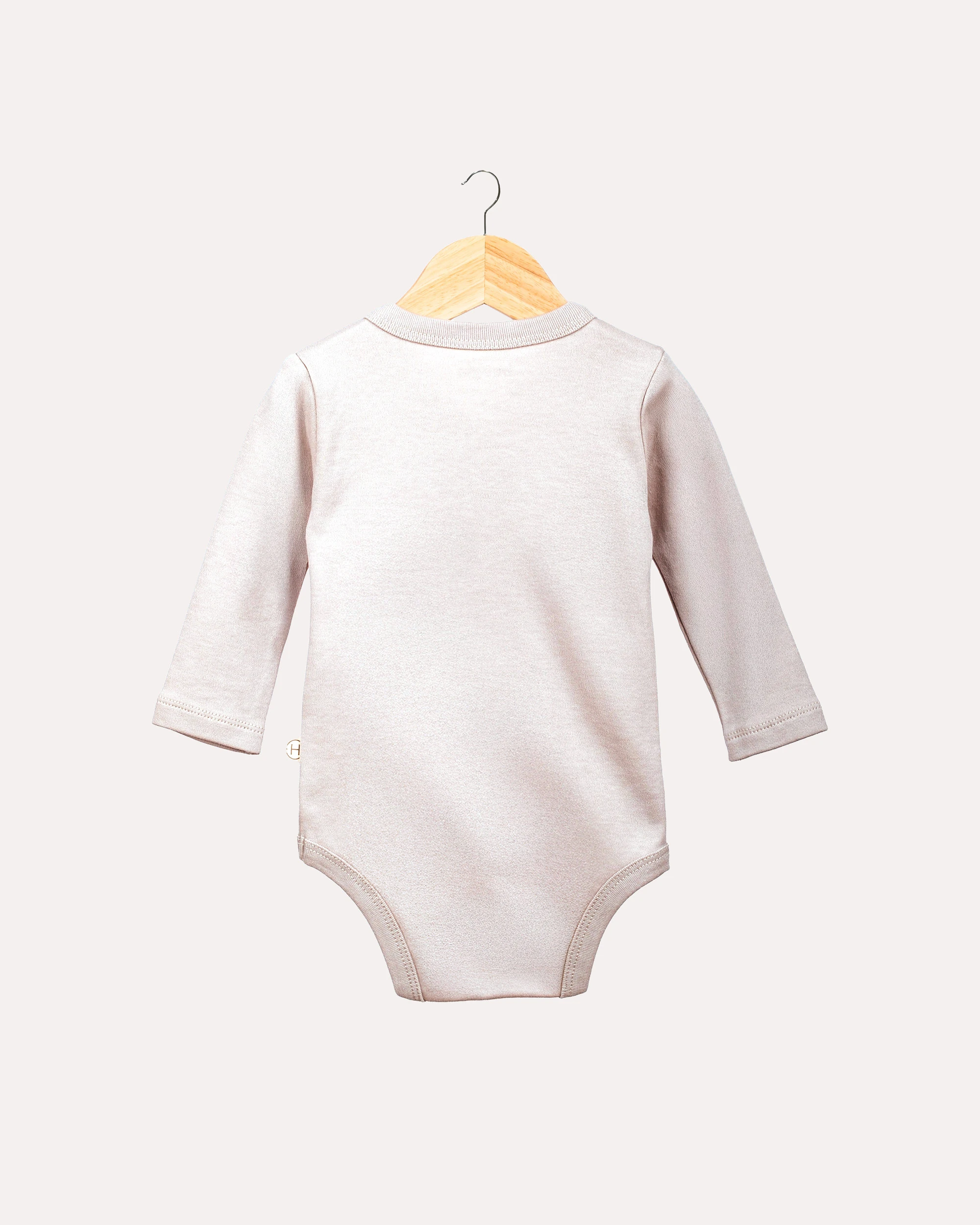 %100 Organik Pamuk GOTS Sertifikalı Kruvaze Orman Desenli Bebek Body/Zıbın - Taş Rengi