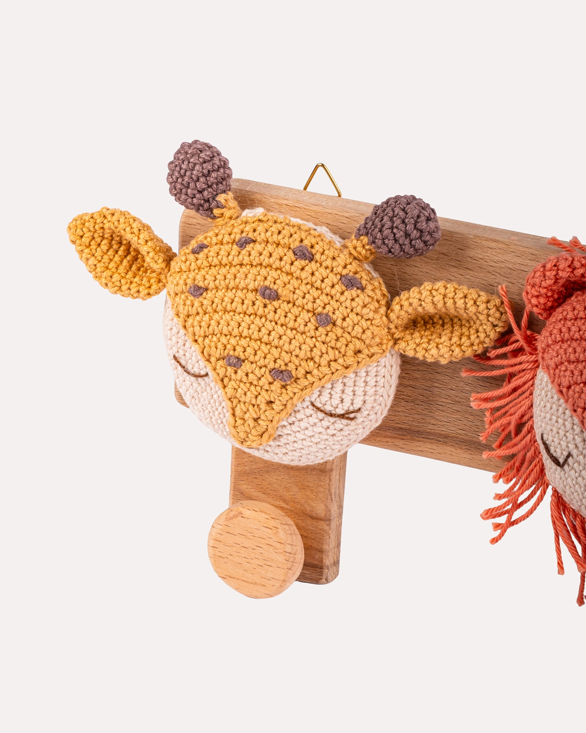 Safari Friends Wall Hooks - Bebek/Çocuk Odası Amigurimi Askılık