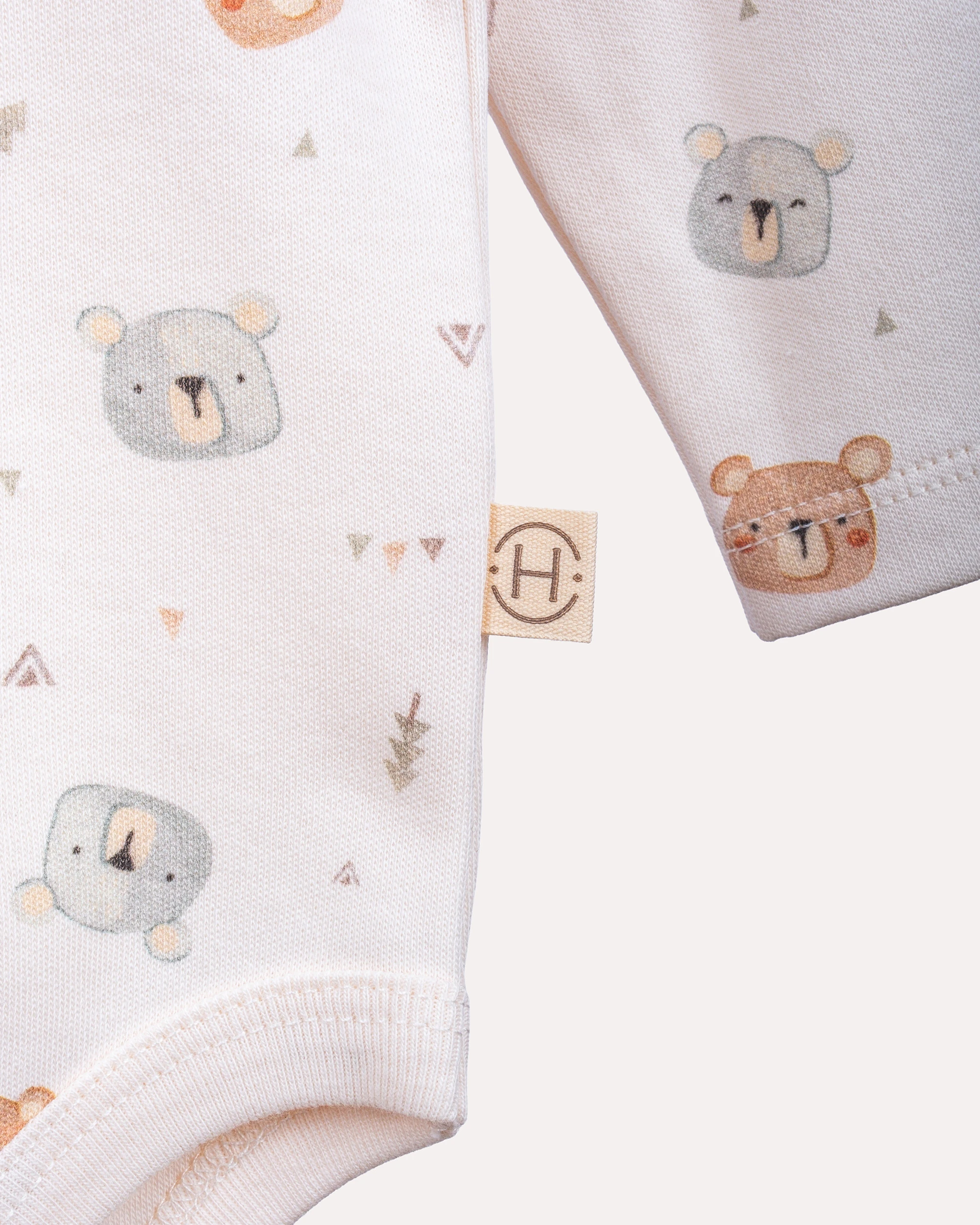 2'li Alt -Üst Teddy Desenli Takım - Ekru