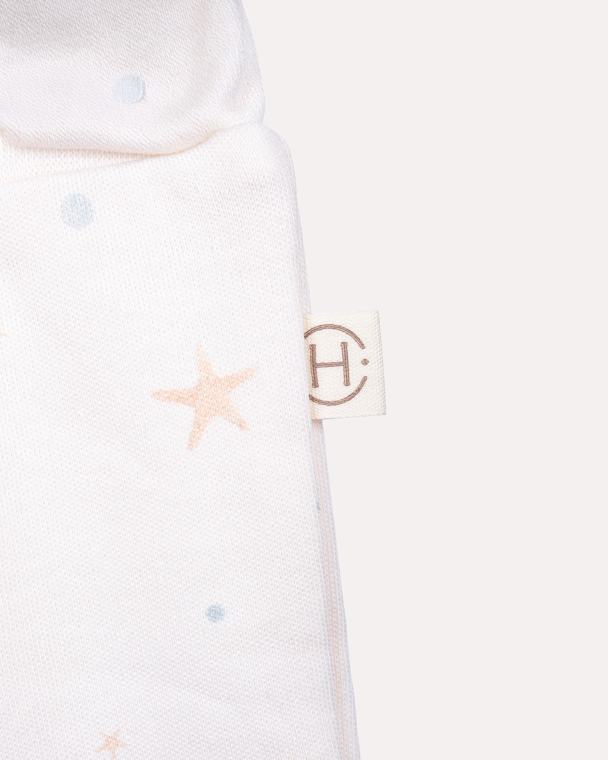 %100 Organik Pamuk GOTS Sertifikalı Okyanus Desenli Bebek Pantolon - Ekru