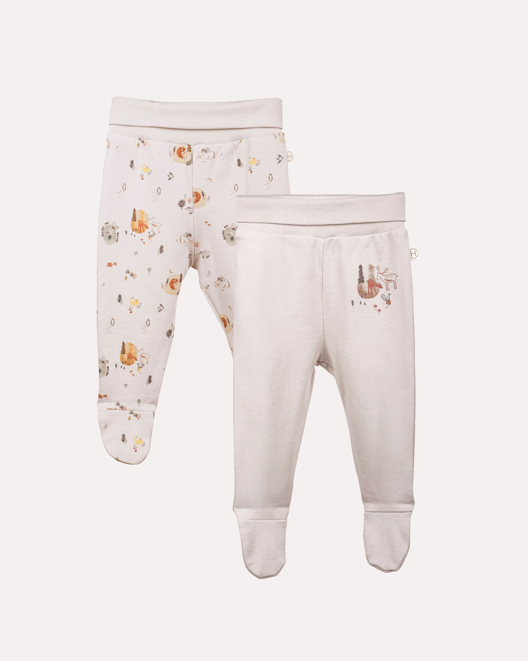 2’li Patikli Orman Desenli Bebek Pantolon - Taş Rengi image