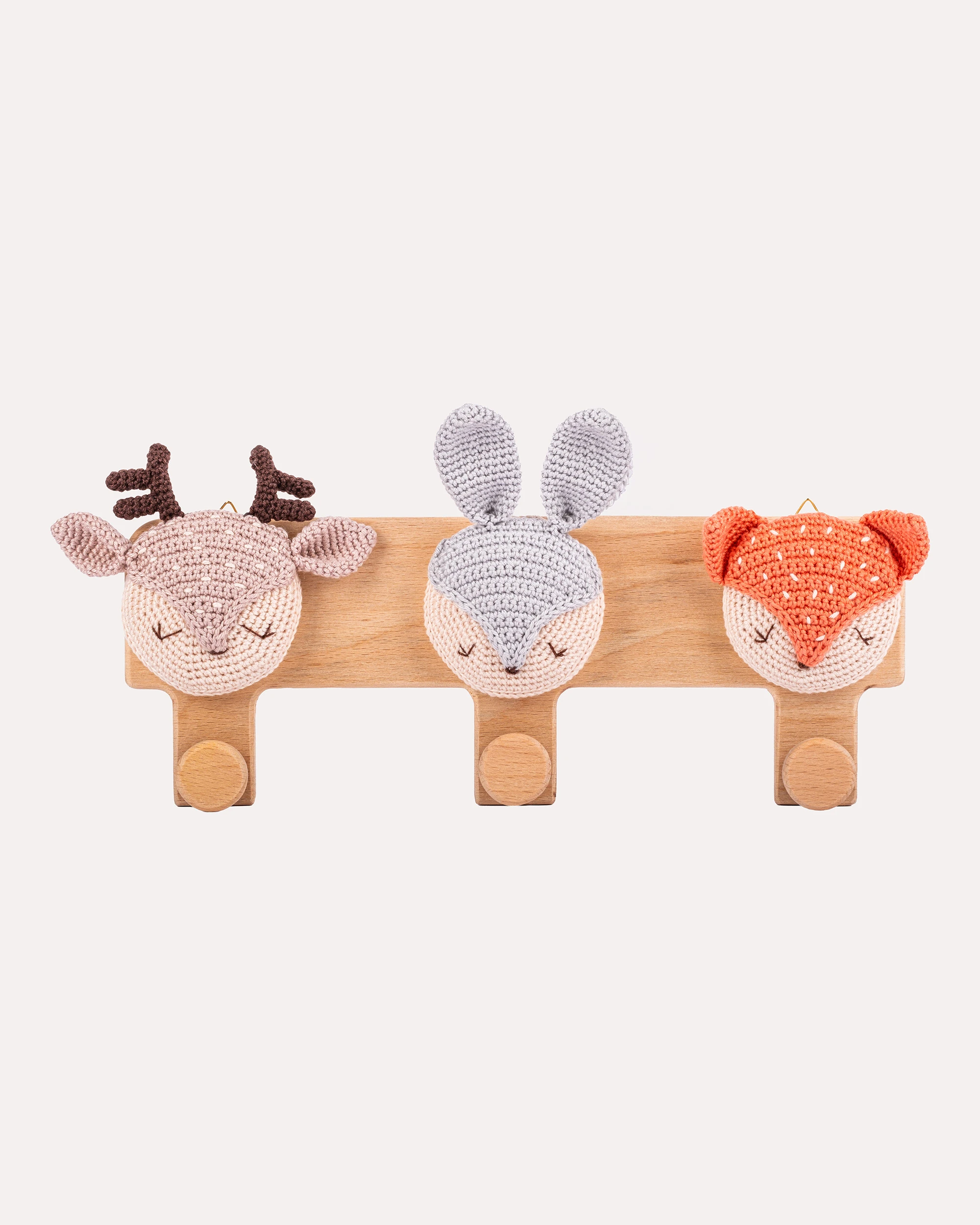 Woodland Friends Wall Hooks - Bebek/Çocuk Odası Amigurumi Askılık image