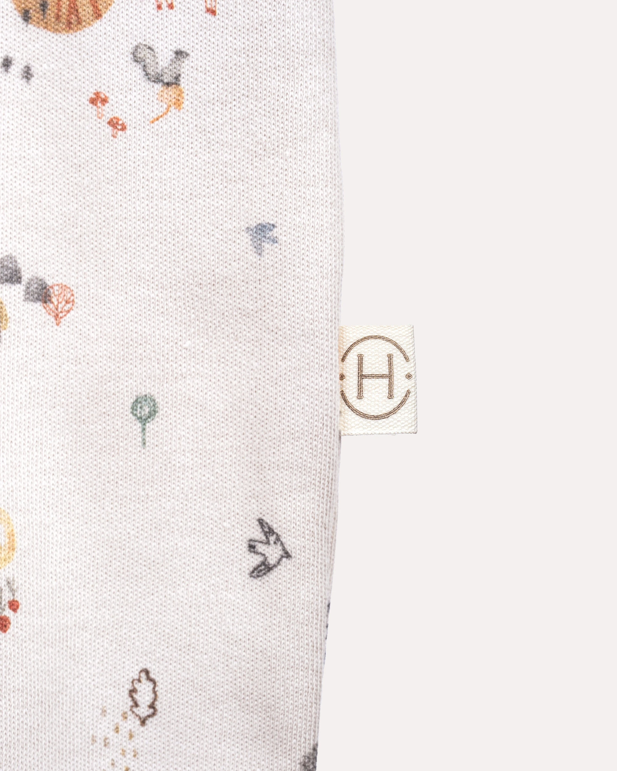 %100 Organik Pamuk GOTS Sertifikalı Patikli Çıtçıtlı Orman Desenli Bebek & Yenidoğan Tulum