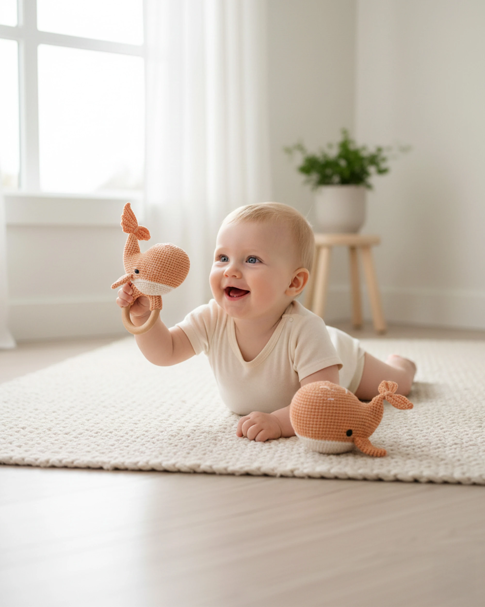 Willow Whale Amigurumi Oyuncak & Çıngırak Seti