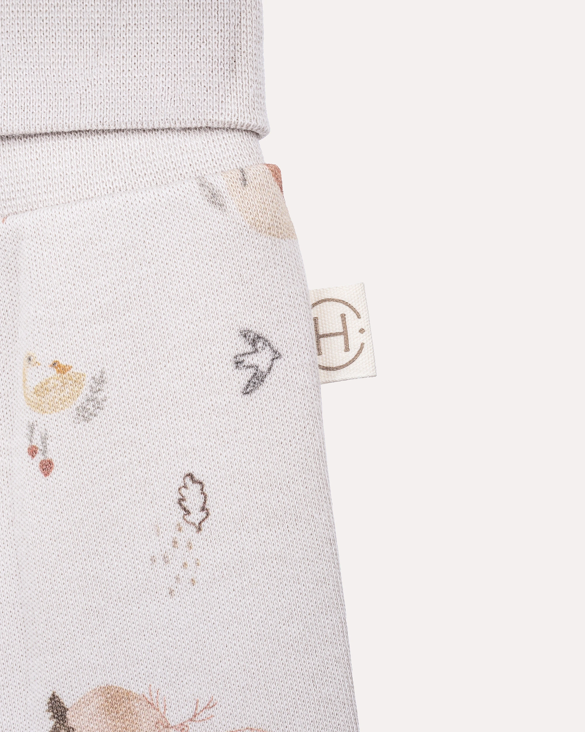 2’li Patikli Orman Desenli Bebek Pantolon - Taş Rengi