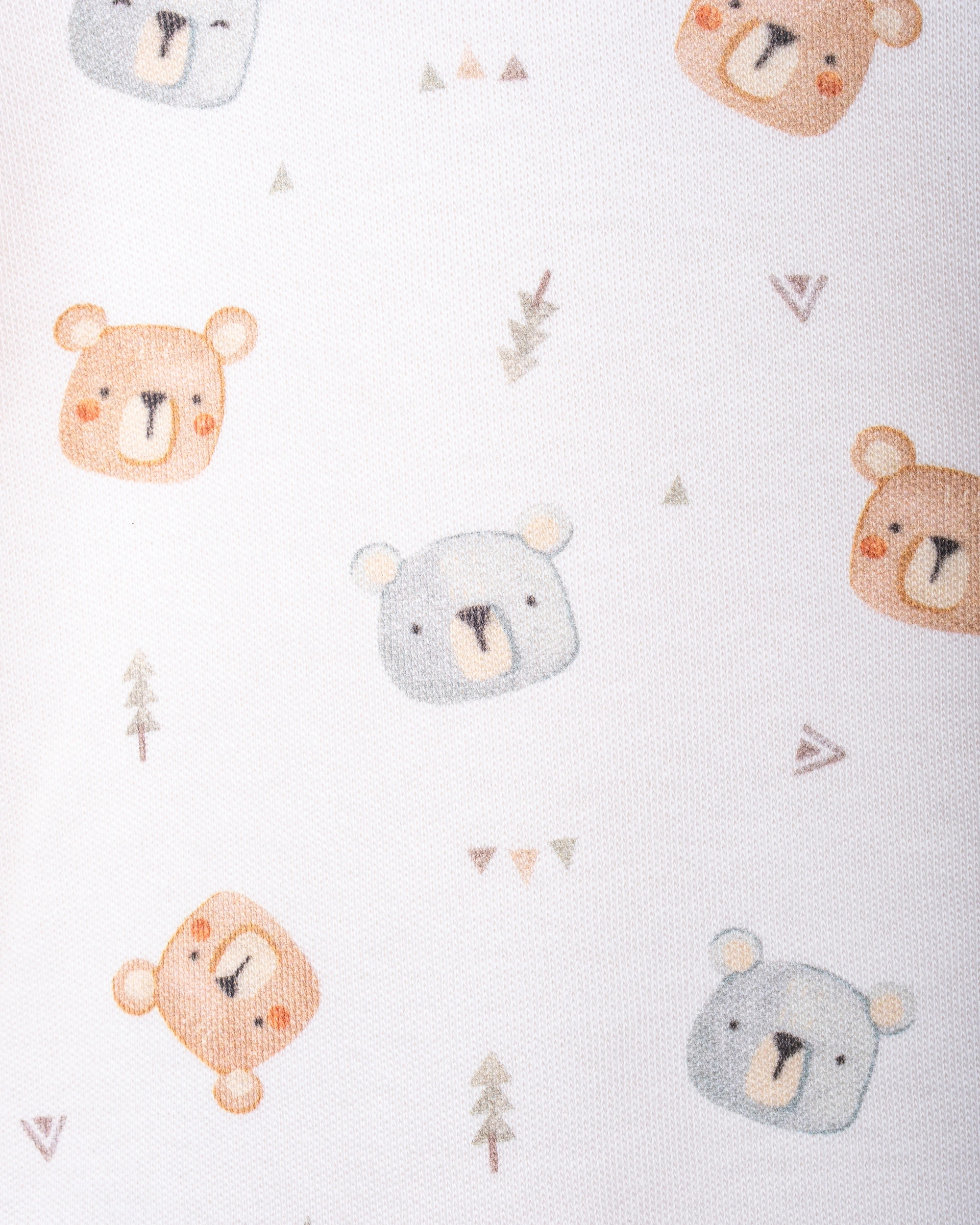 2'li Alt -Üst Teddy Desenli Takım - Ekru