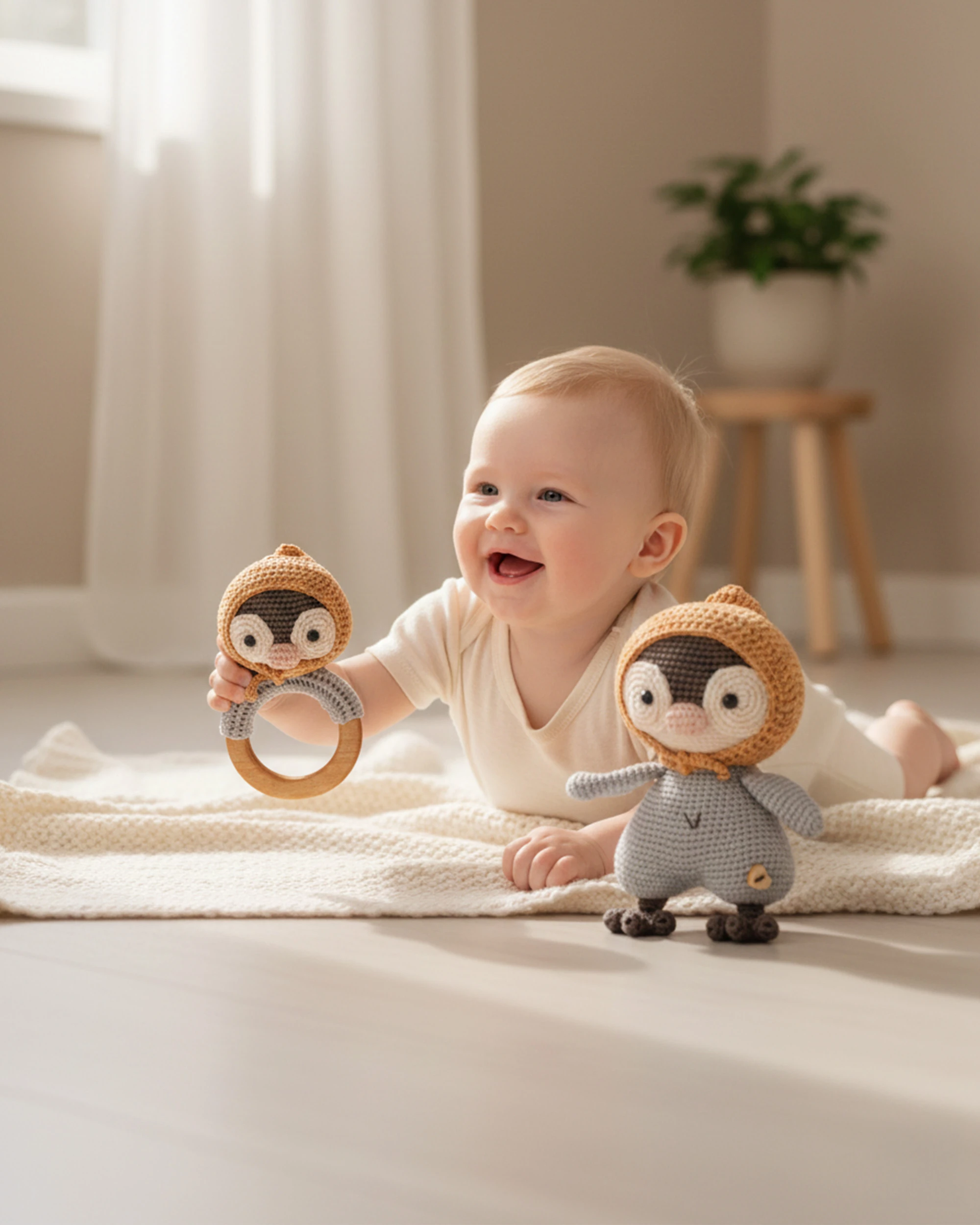 Poco Penguin Amigurimi Oyuncak & Çıngırak Seti