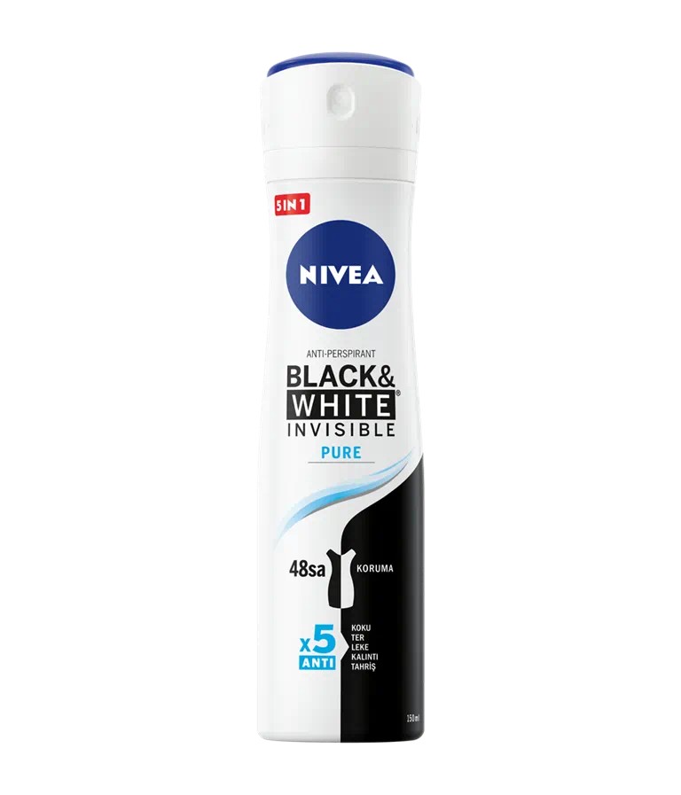 NIVEA Black & White Invisible Pure Kadın Deodorant Sprey 150 mL