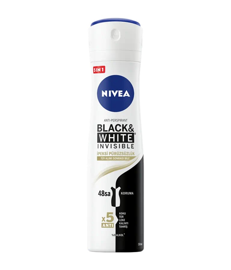 NIVEA Black & White İpeksi Pürüzsüzlük Kadın Deodorant Sprey 