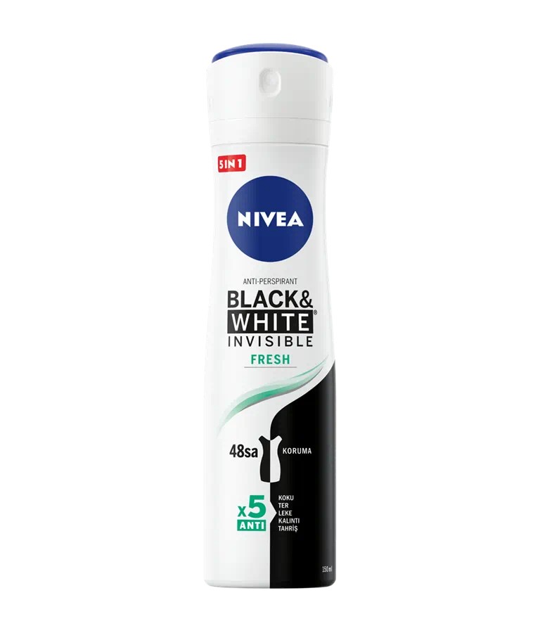 NIVEA Black & White Invisible Fresh Kadın Deodorant Sprey 150 mL