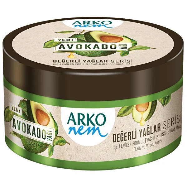 Arko Nem Değerli Yağlar Avokado Yağı Nemlendirici Krem 250 Ml