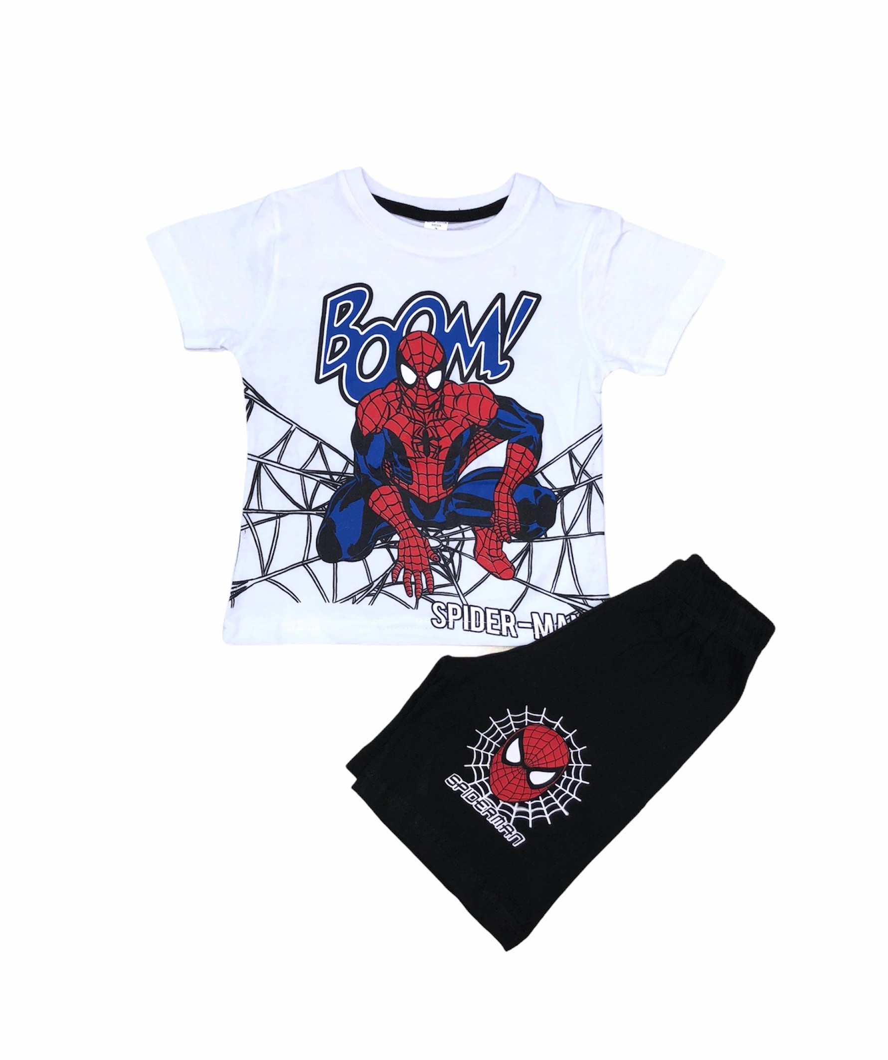 Soie Cotton Erkek Çocuk Spiderman Baskılı Şortlu Penye Takım  - Karışık - 100009932