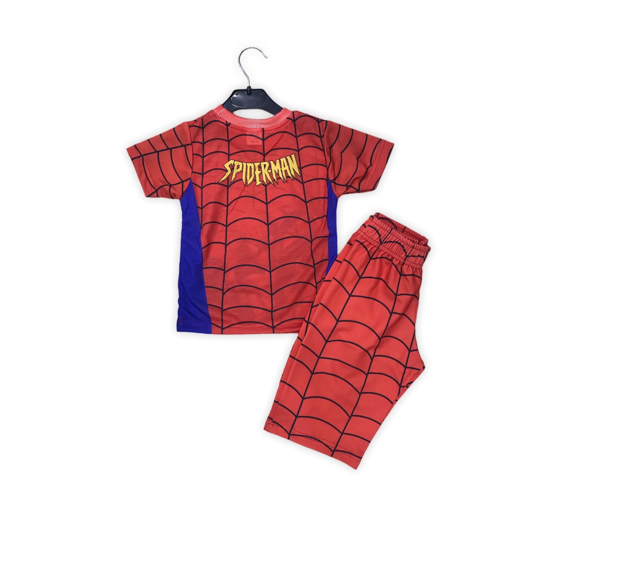 Soie Cotton Erkek Çocuk Spiderman Baskılı Şortlu Takım  - Karışık - 100001973