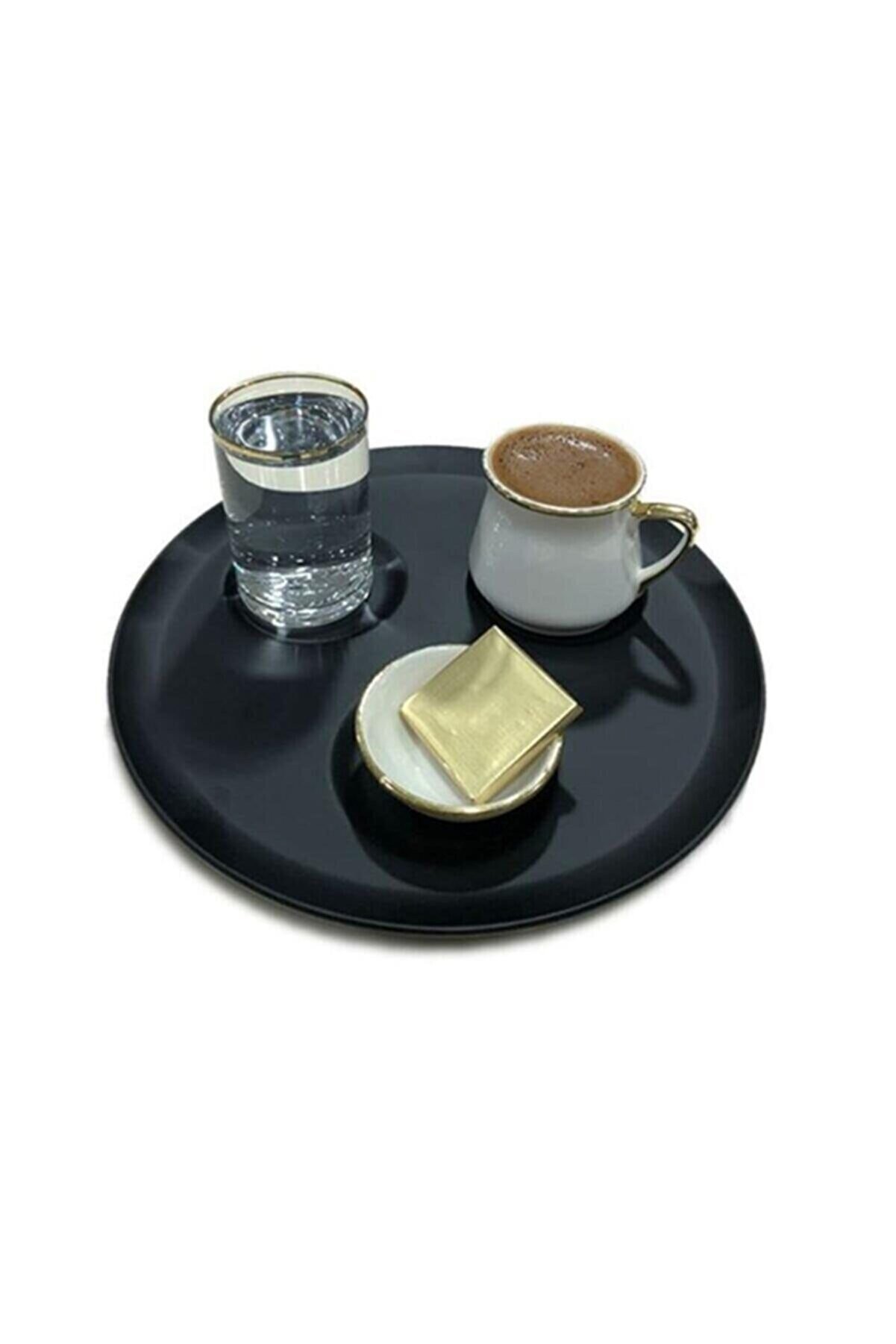 M&C Concept Metal Kahve Sunum Tabağı - Mat Siyah