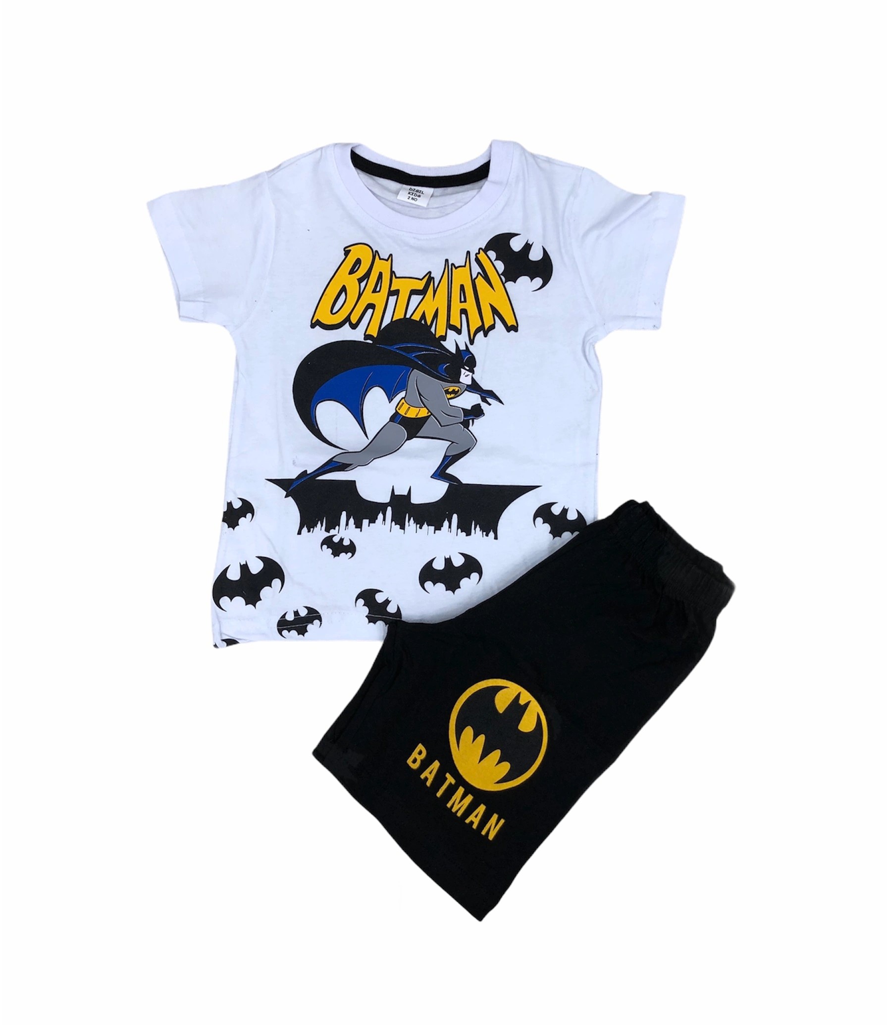 Soie Cotton Erkek Çocuk Batman Baskılı Şortlu Penye Takım  - Karışık - 100009029