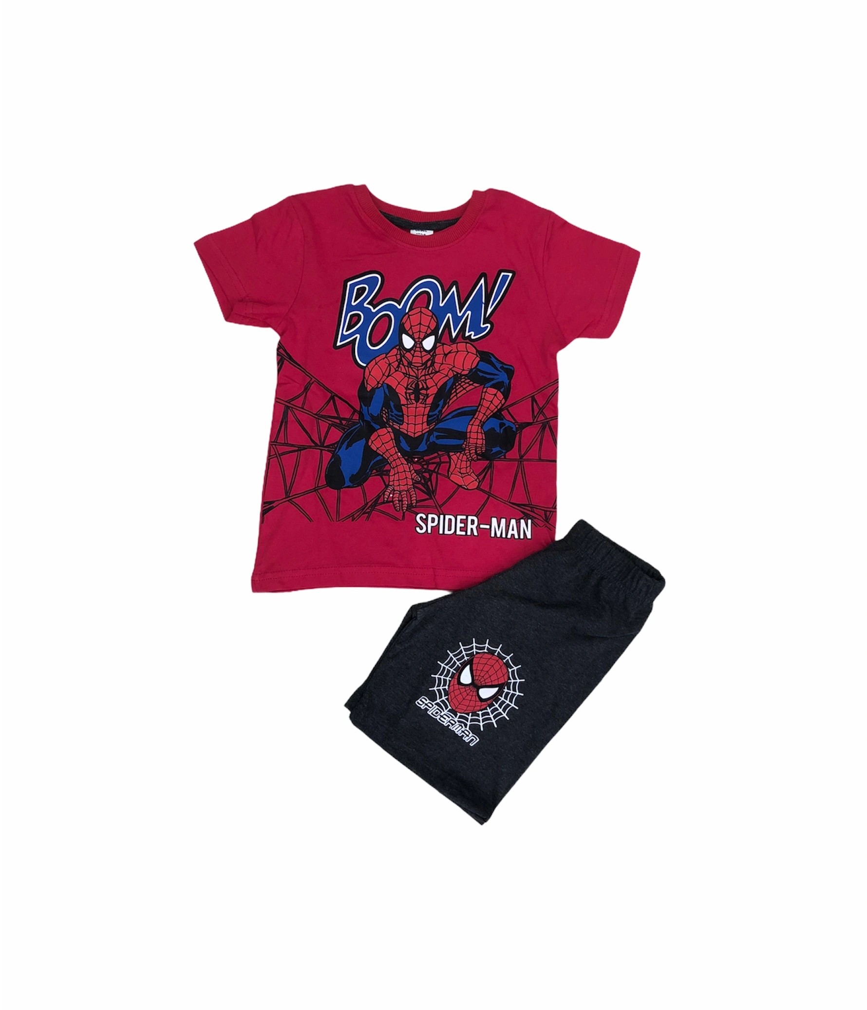 Soie Cotton Erkek Çocuk Spiderman Baskılı Şortlu Penye Takım  - Karışık - 100009023