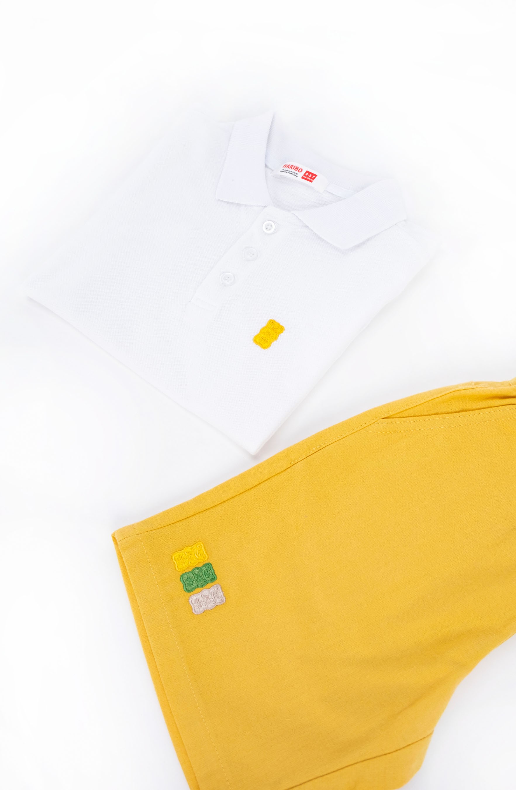 Haribo Erkek Çocuk İkili Takım - Pike Polo Üst, Gabardin Alt - beyaz