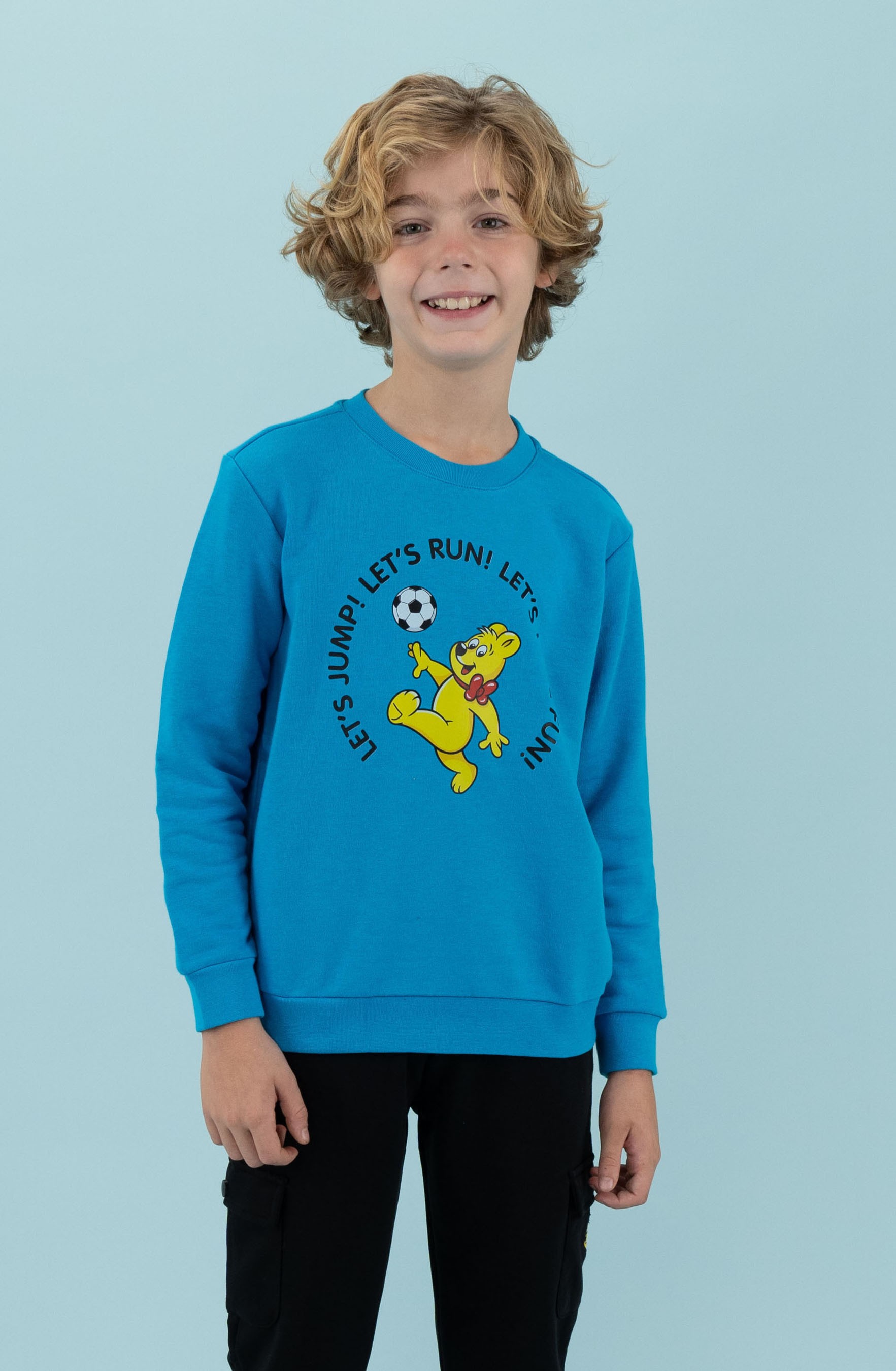 Haribo Baskılı Çocuk Sweatshirt - mavi