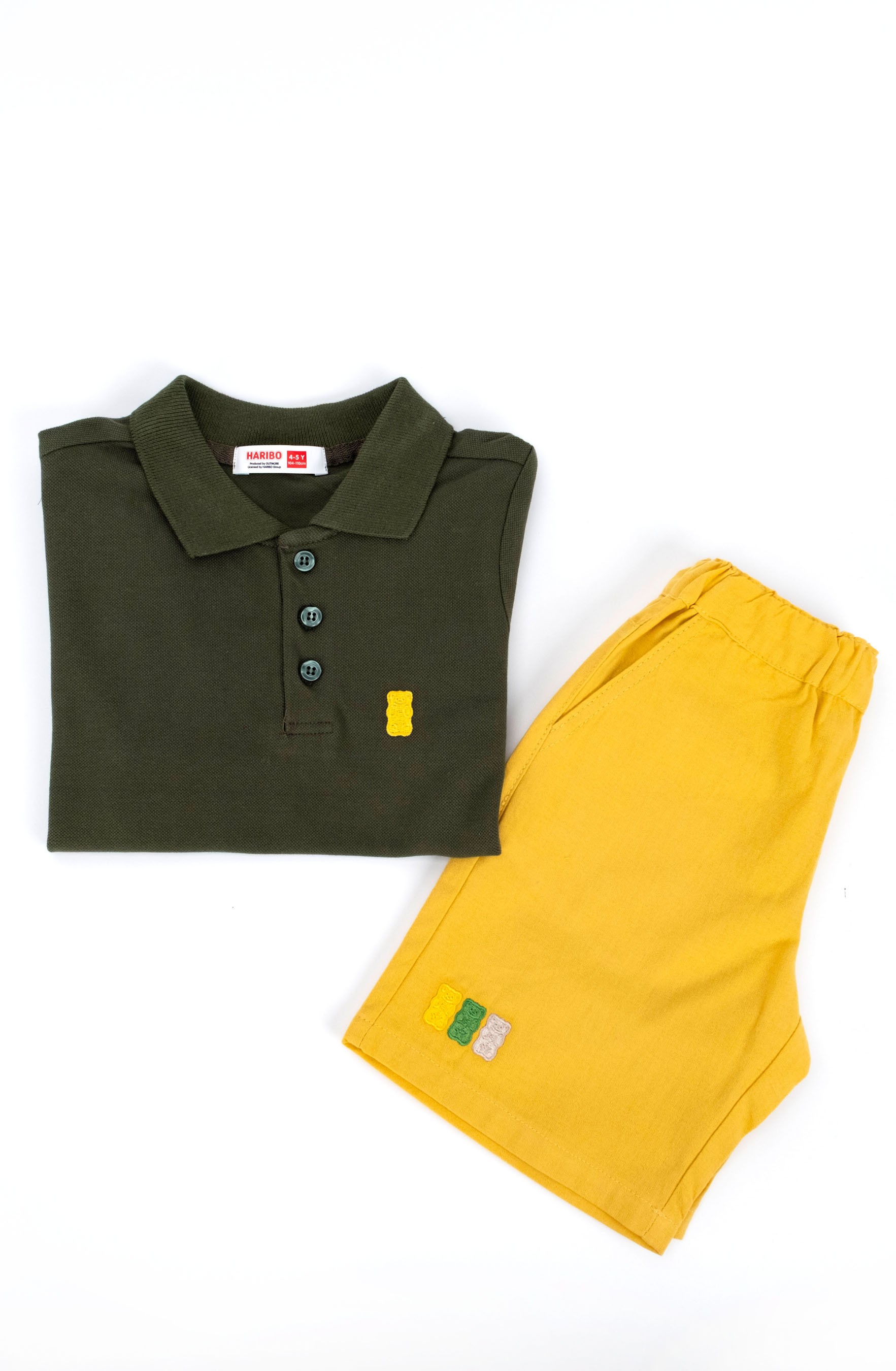 Haribo Erkek Çocuk İkili Takım - Pike Polo Üst, Gabardin Alt - haki