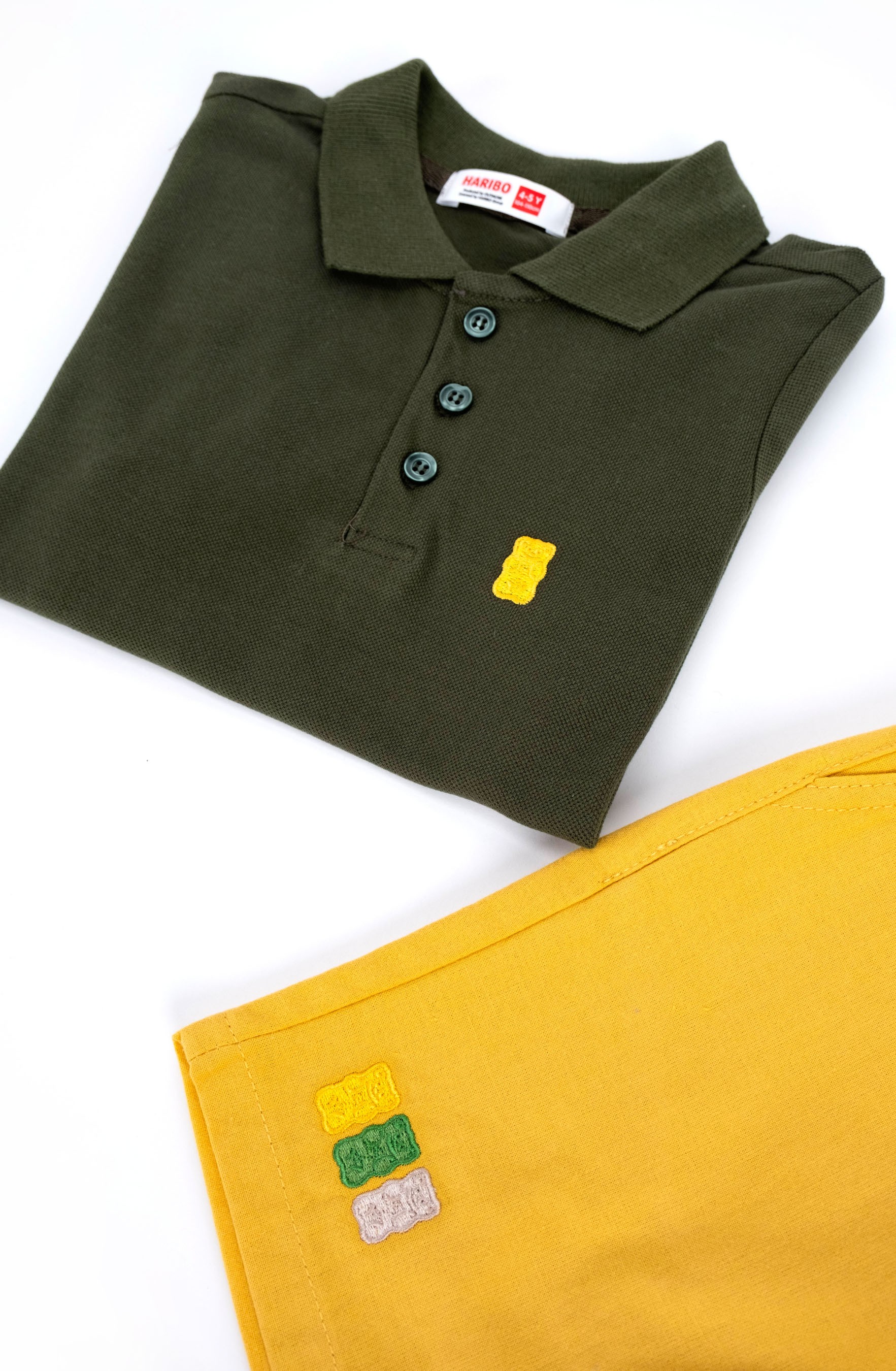 Haribo Erkek Çocuk İkili Takım - Pike Polo Üst, Gabardin Alt - haki