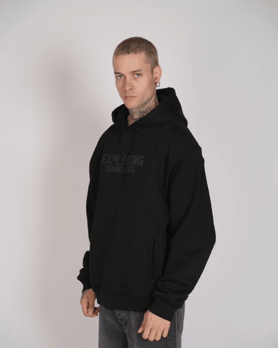 No Dscpln Baskılı Kapüşonlu Hoodie DH-1002