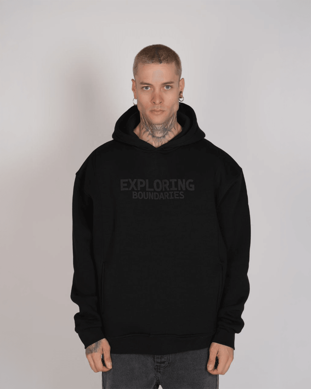 No Dscpln Baskılı Kapüşonlu Hoodie DH-1002